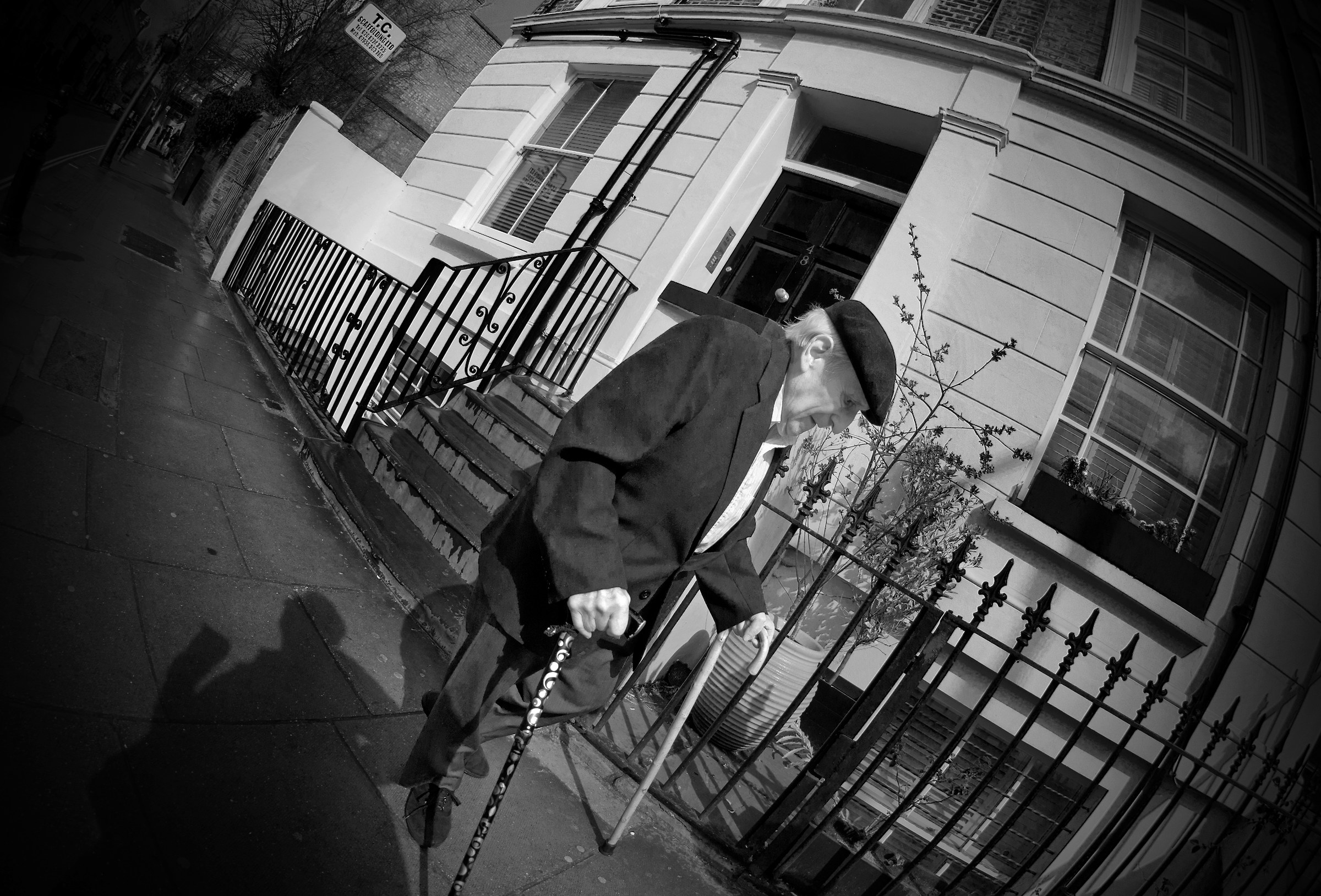 The Old Man Walking with Two Sticks