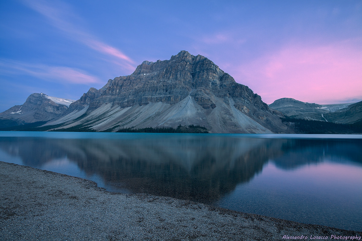 Bow Lake at sunset