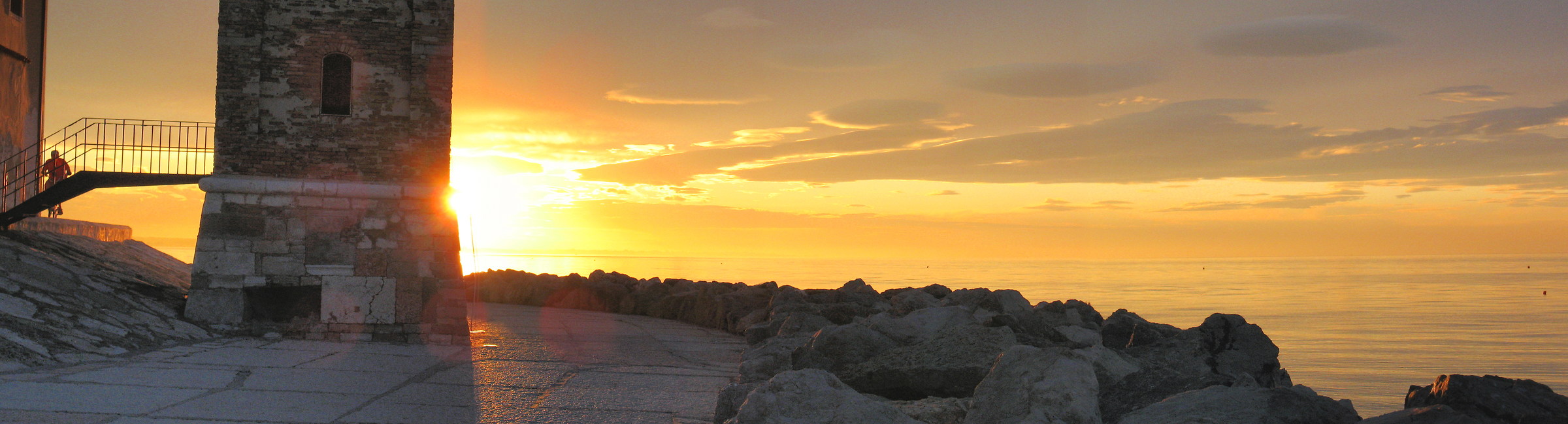 Sunrise behind the bell tower