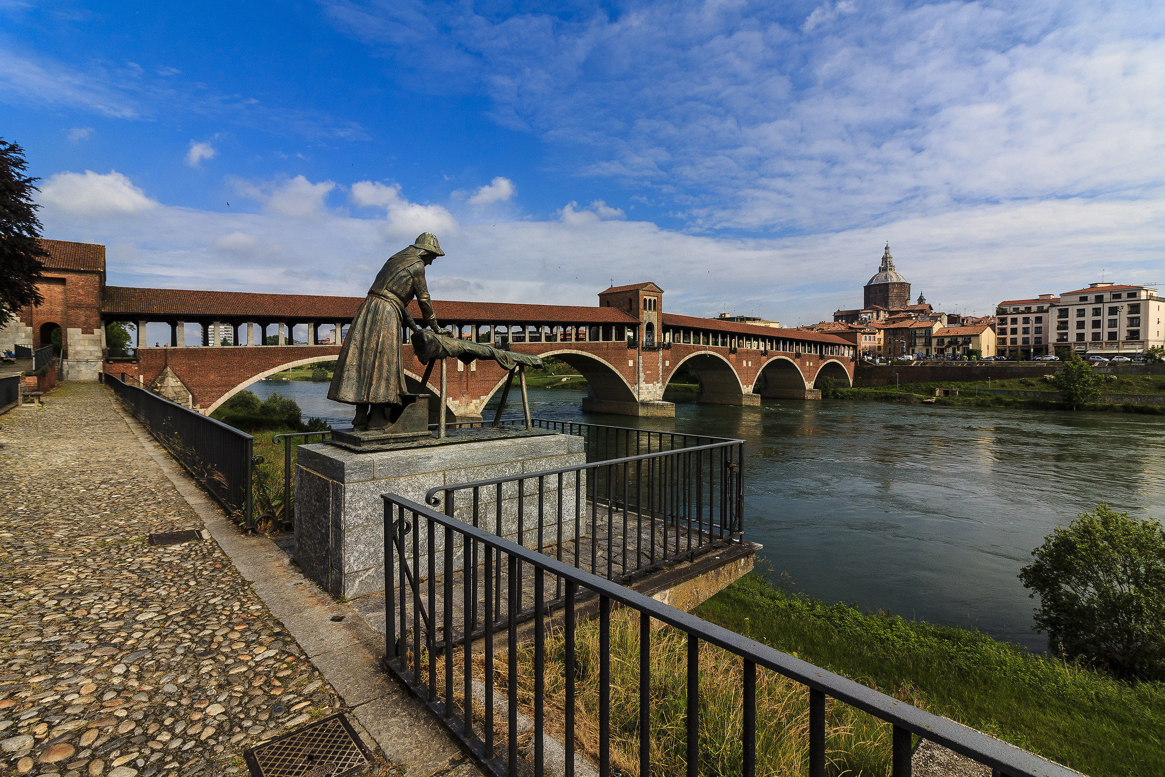 Pavia Covered Bridge and laundress colors