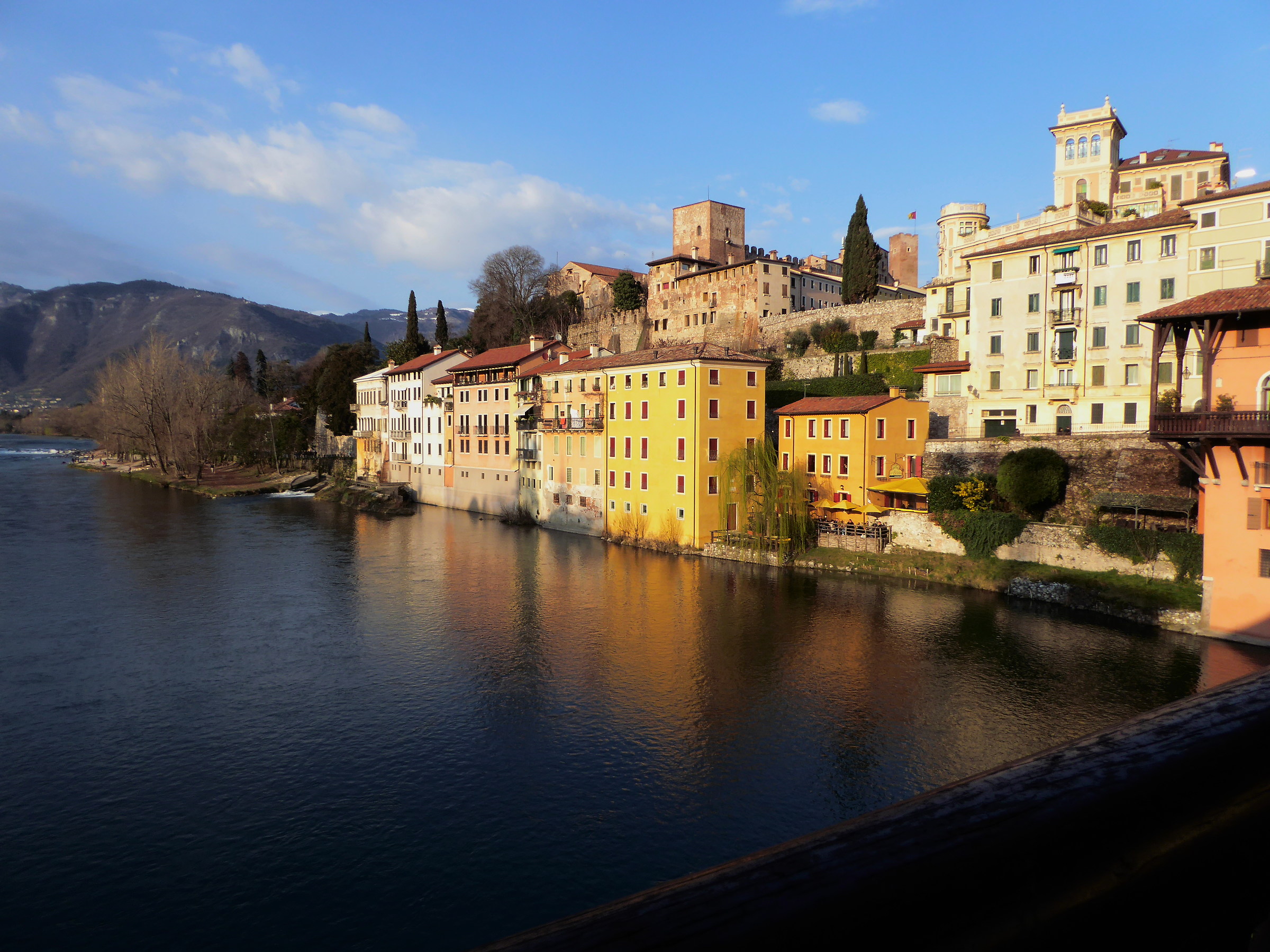 Bassano del Grappa..il Brenta River from the bridge of the A...
