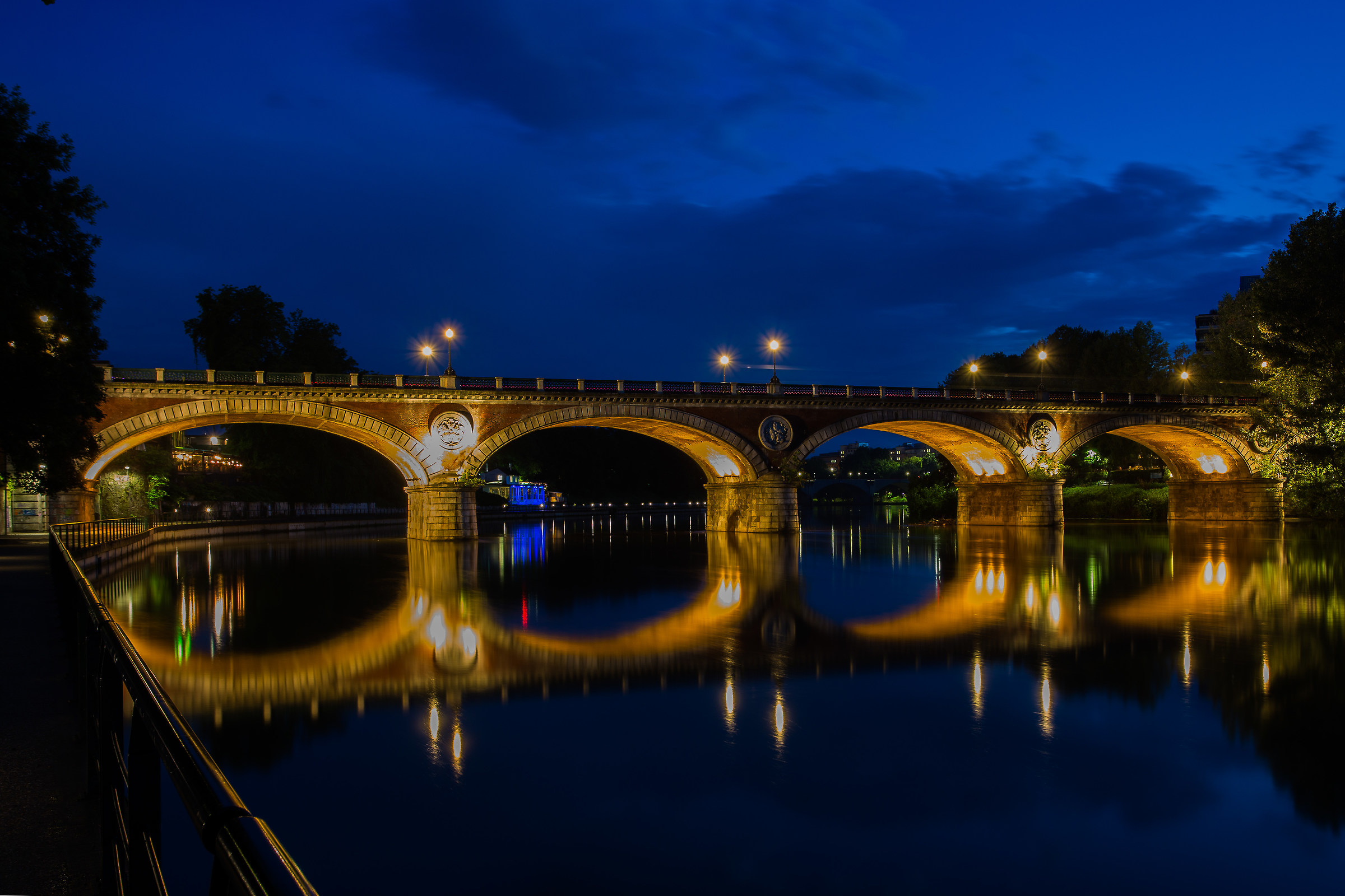 Isabella bridge on the river Po, Turin
