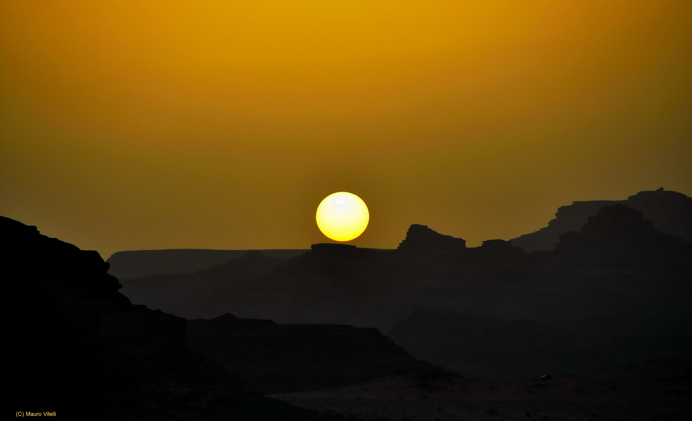 golden sunset in Wadi Rum
