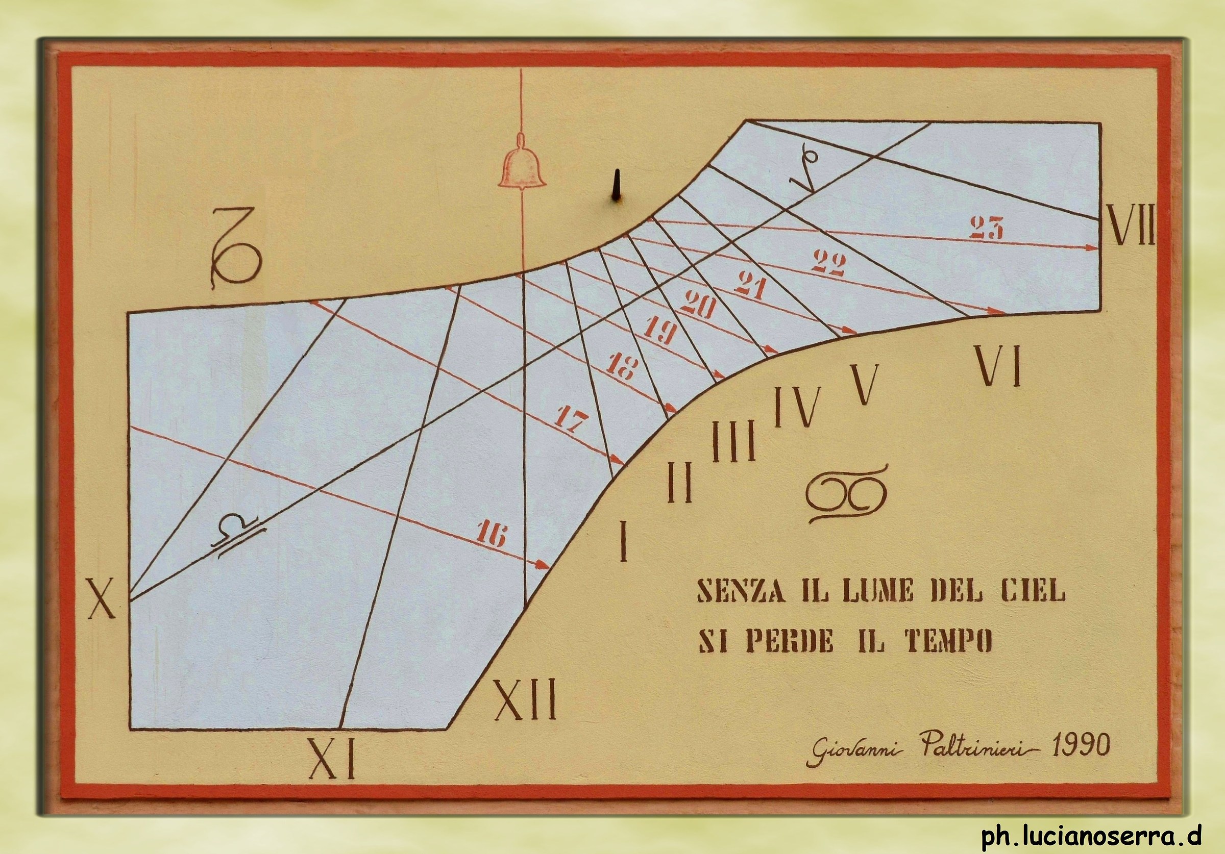 Sundial on the church steeple Renazzo