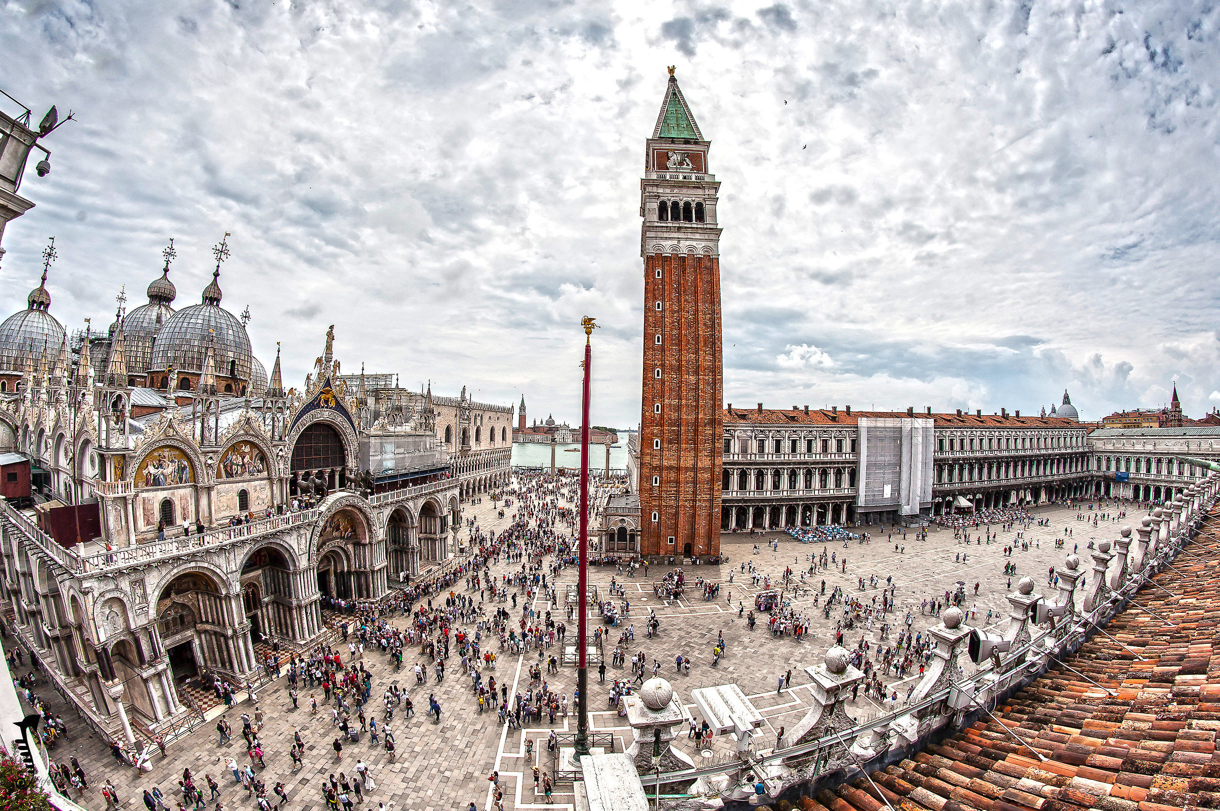 Vista dalla torre dell'orologio Venezia