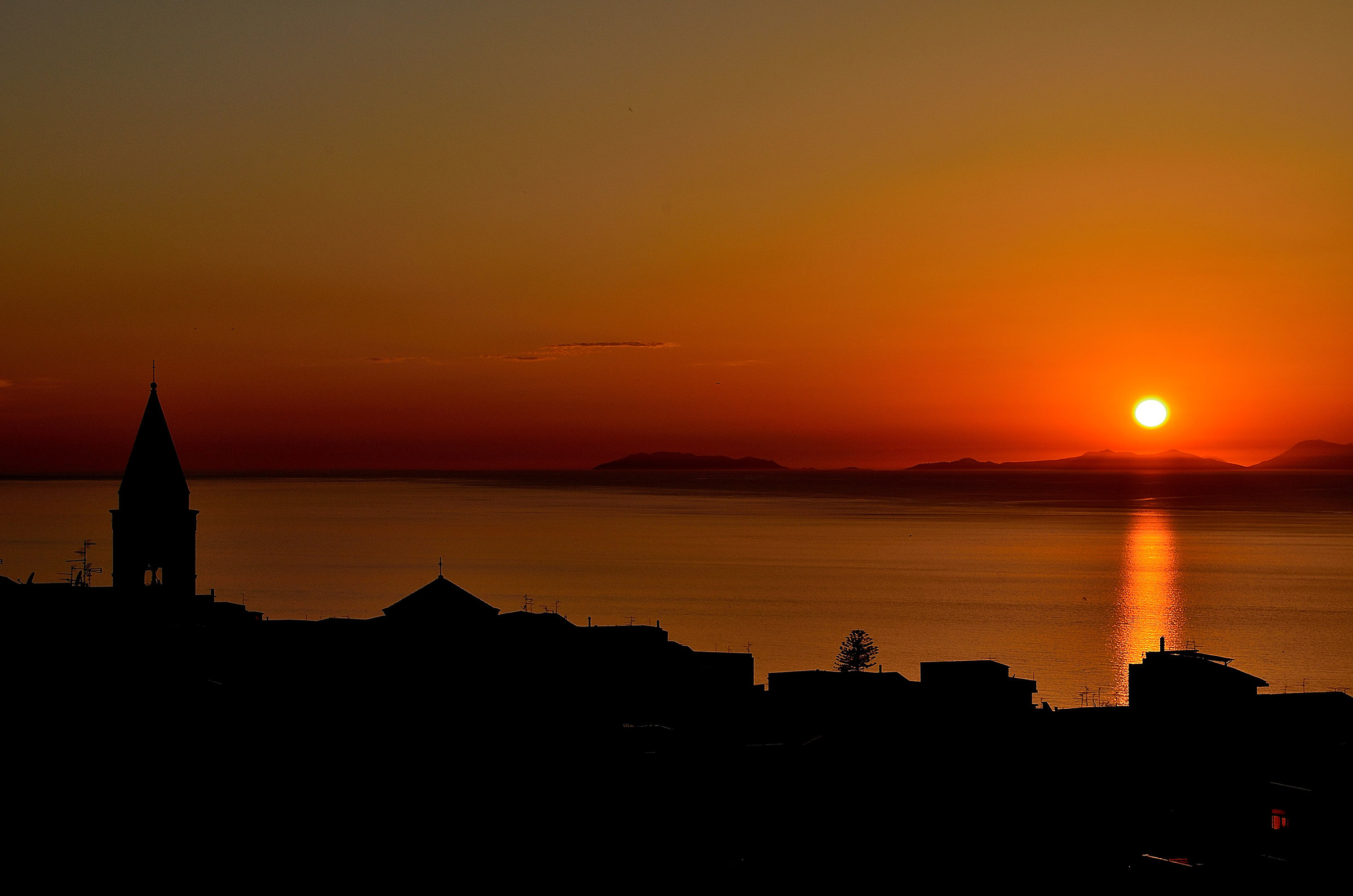 silhouettes at sunset