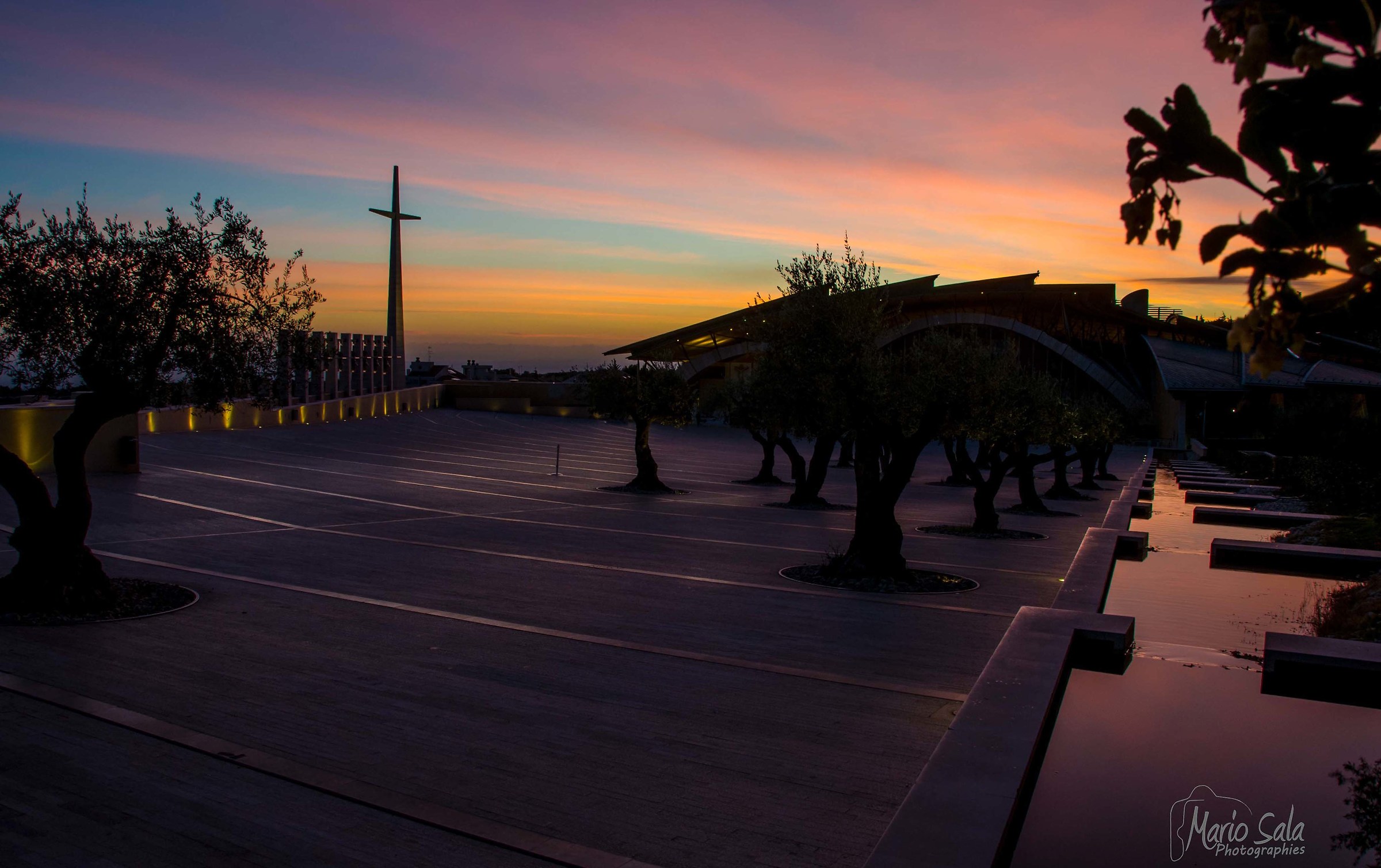 San PIo church sunset