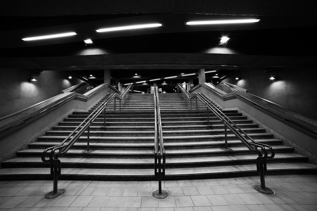 on the subway, alone ...