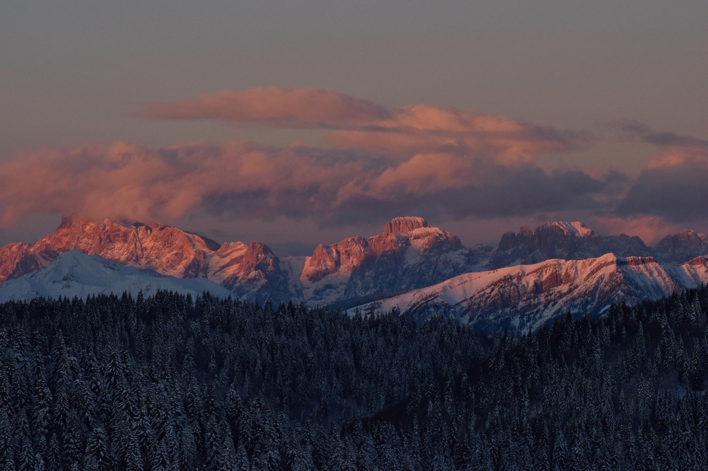 Pale di San Martino at sunset