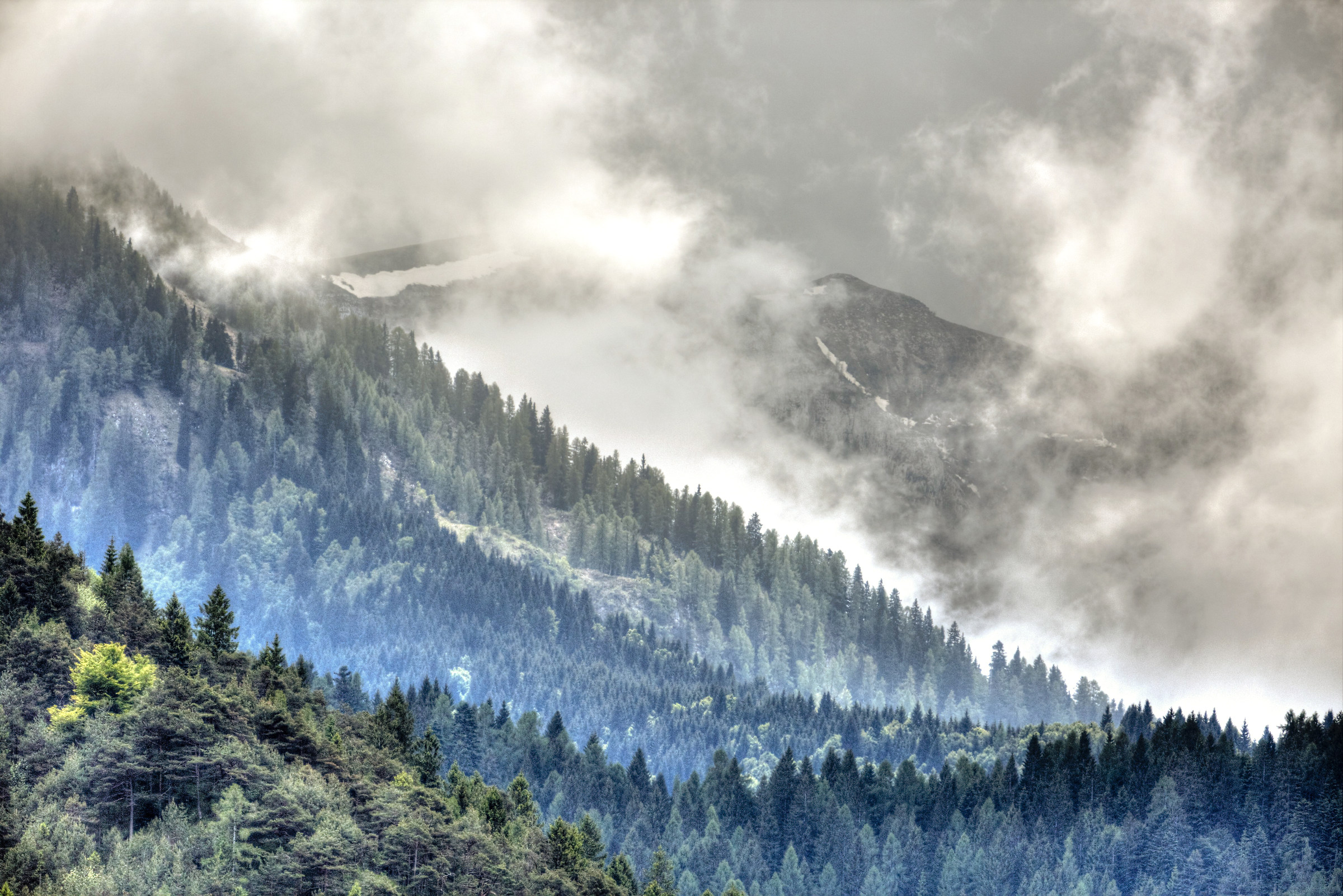 the morning mist clouds reflections