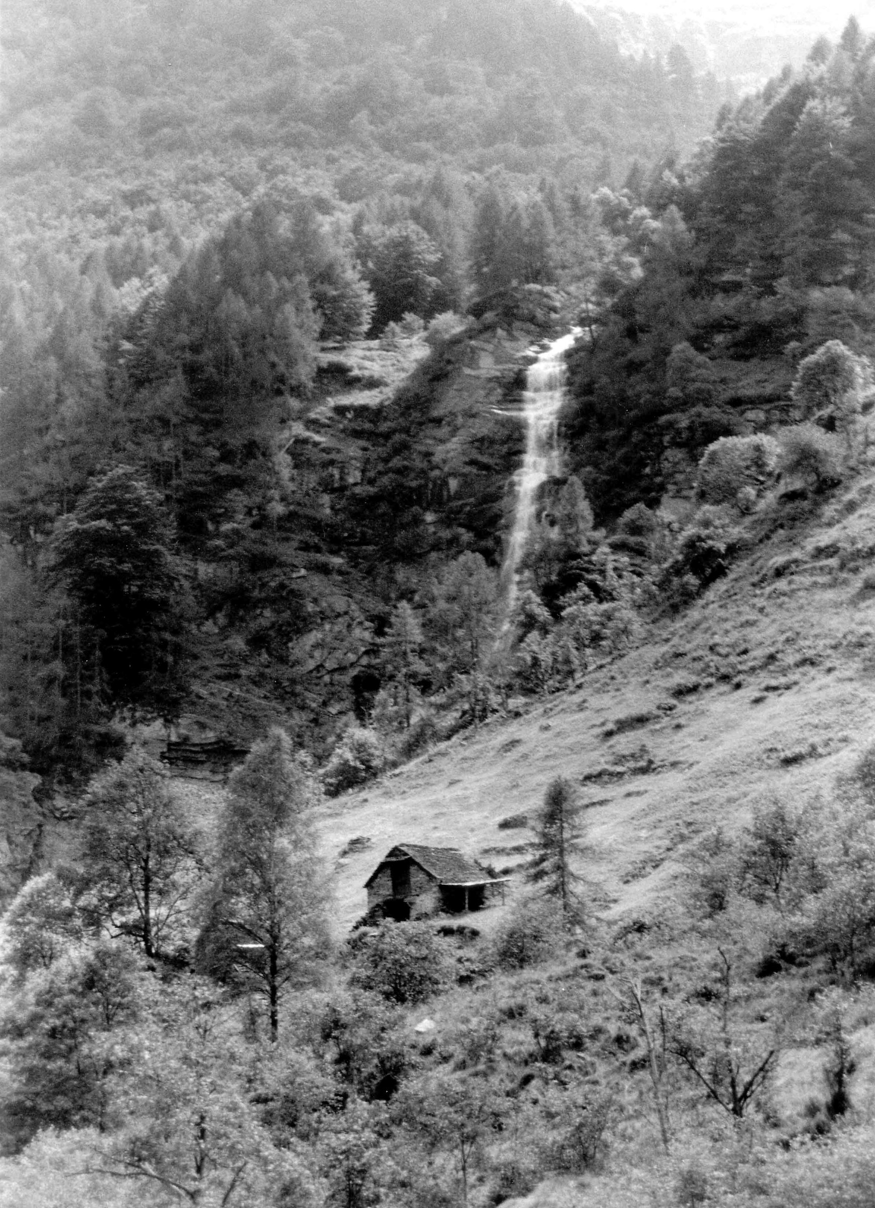 Baita with waterfall