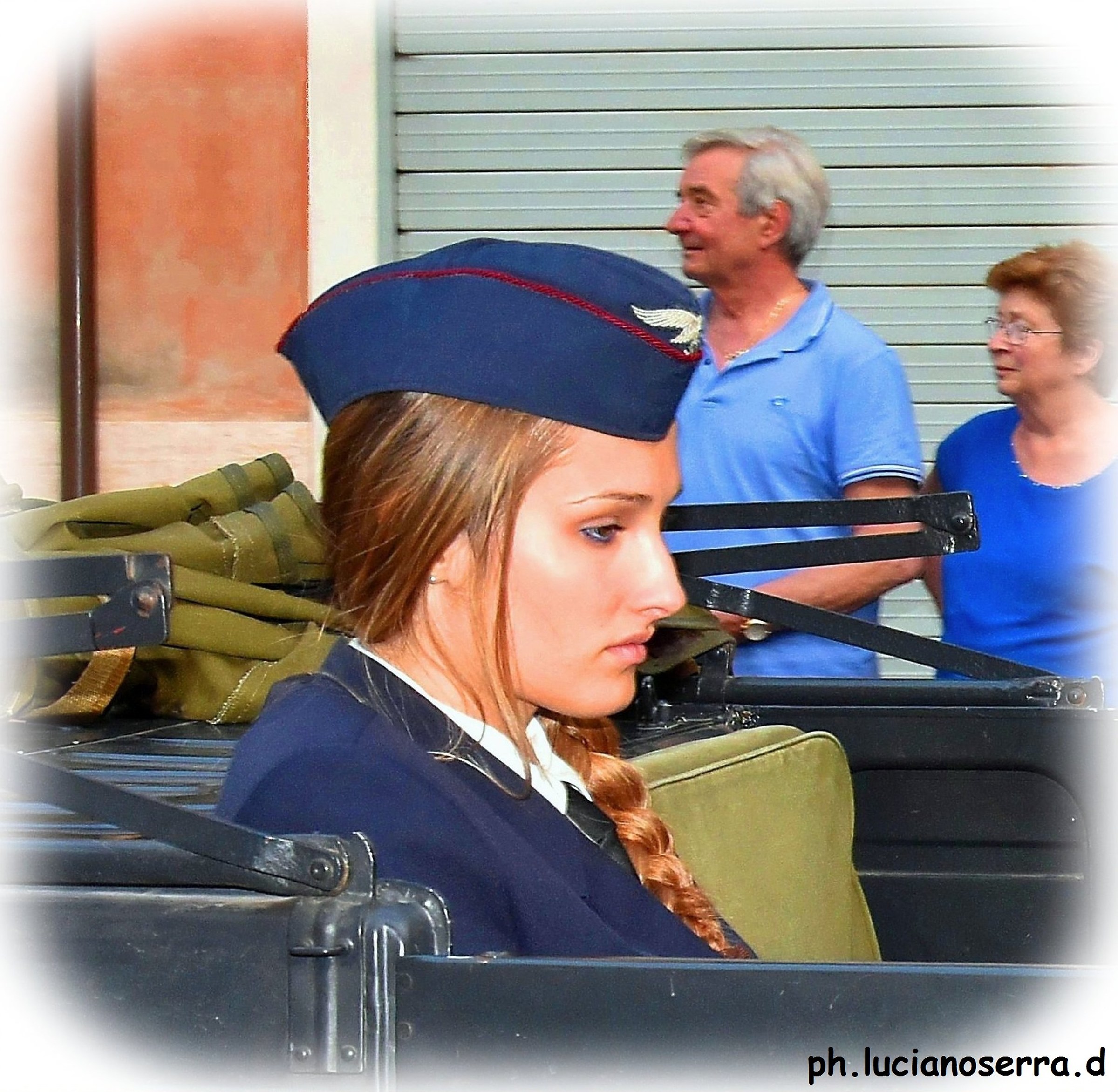 Appearing with the military uniform of WWII thoughtful