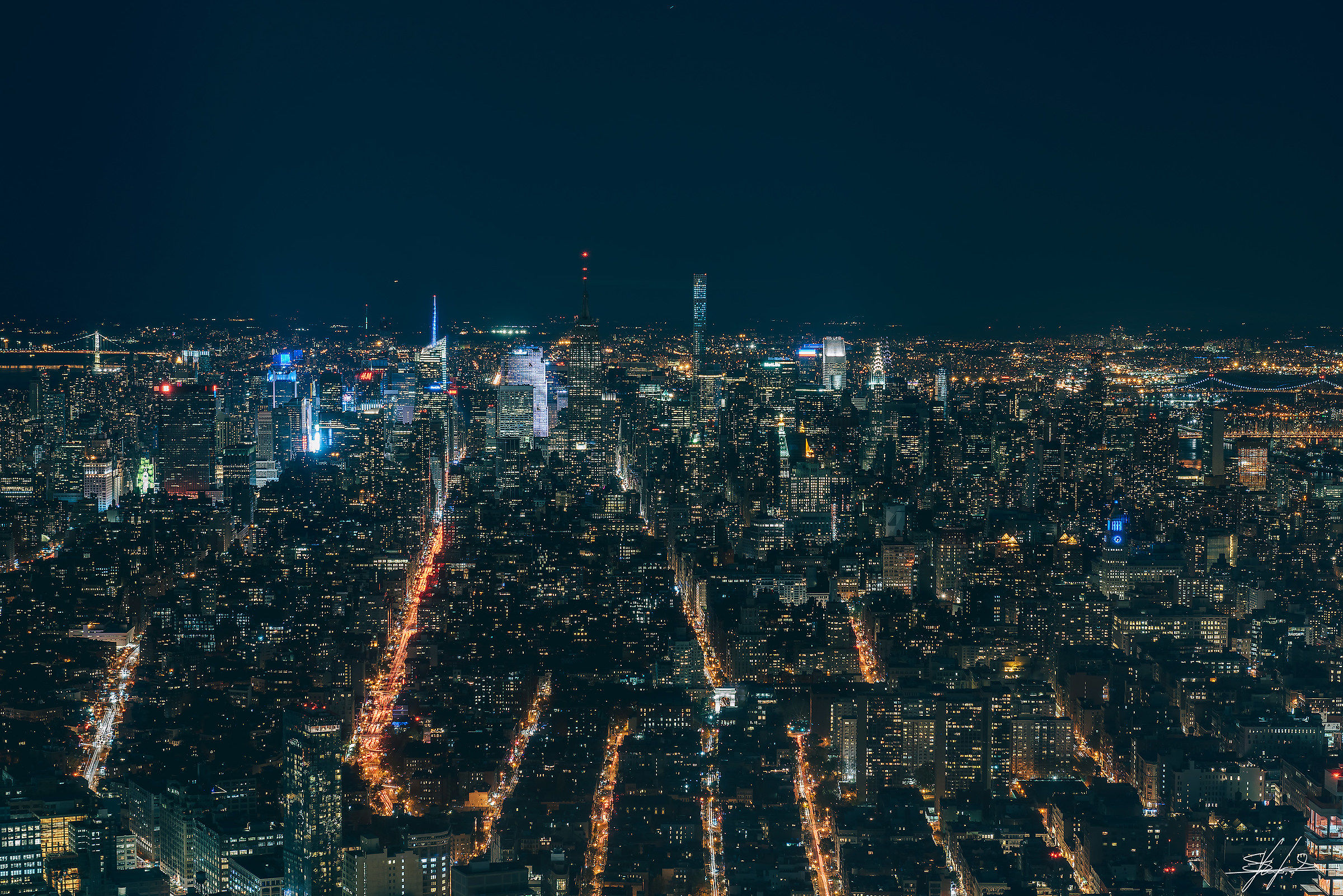 Manhattan view from One World Observatory