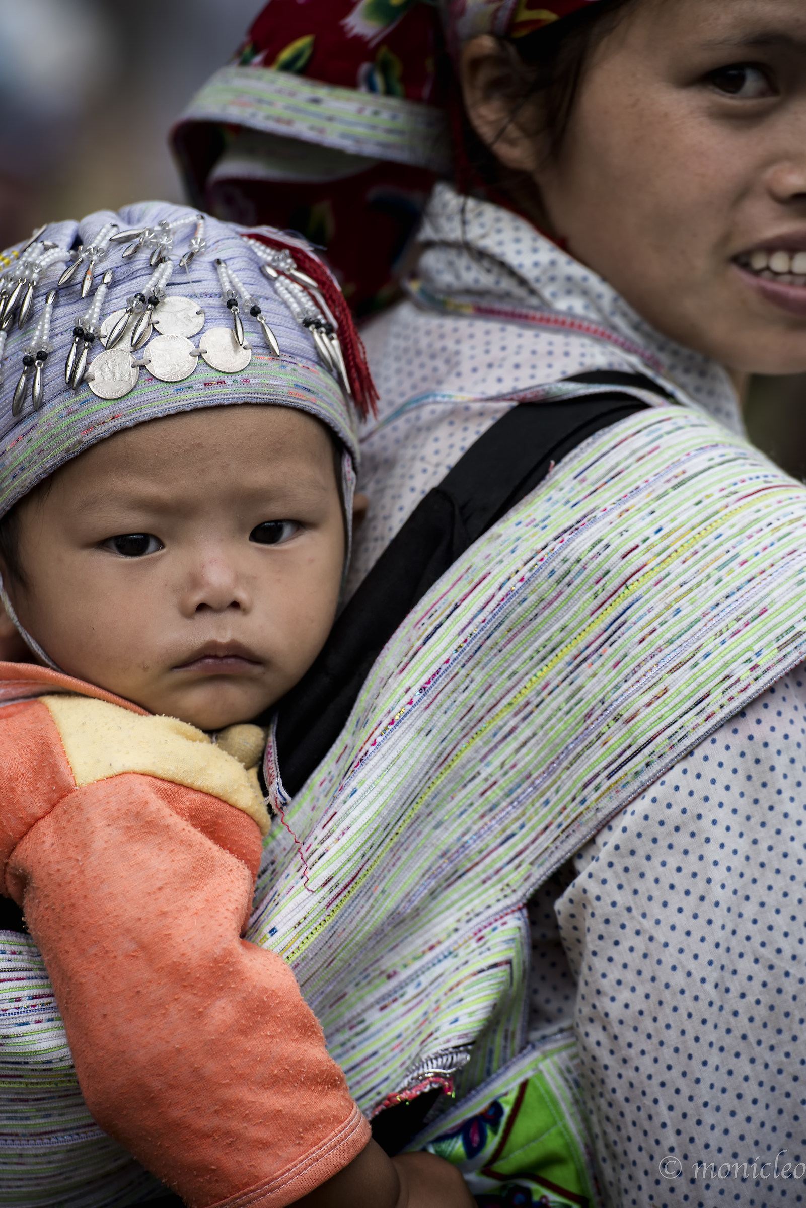 The Flower Hmong little boy with his mother