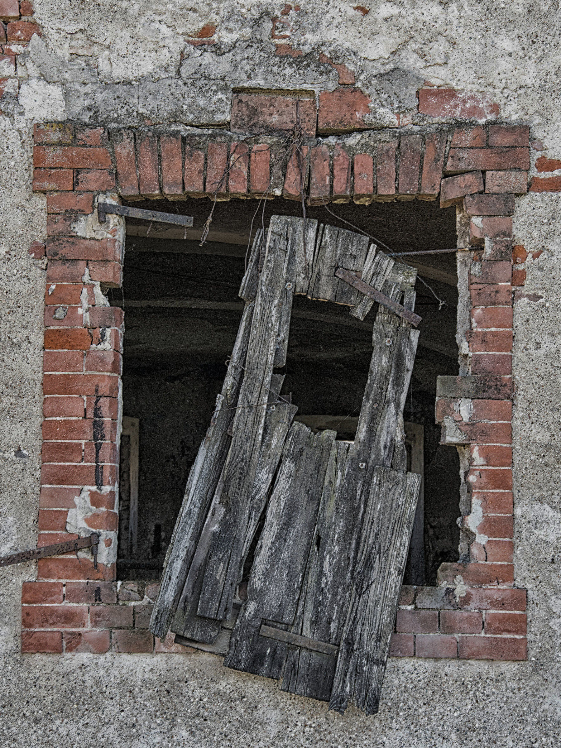 Old window of an abandoned farmstead.