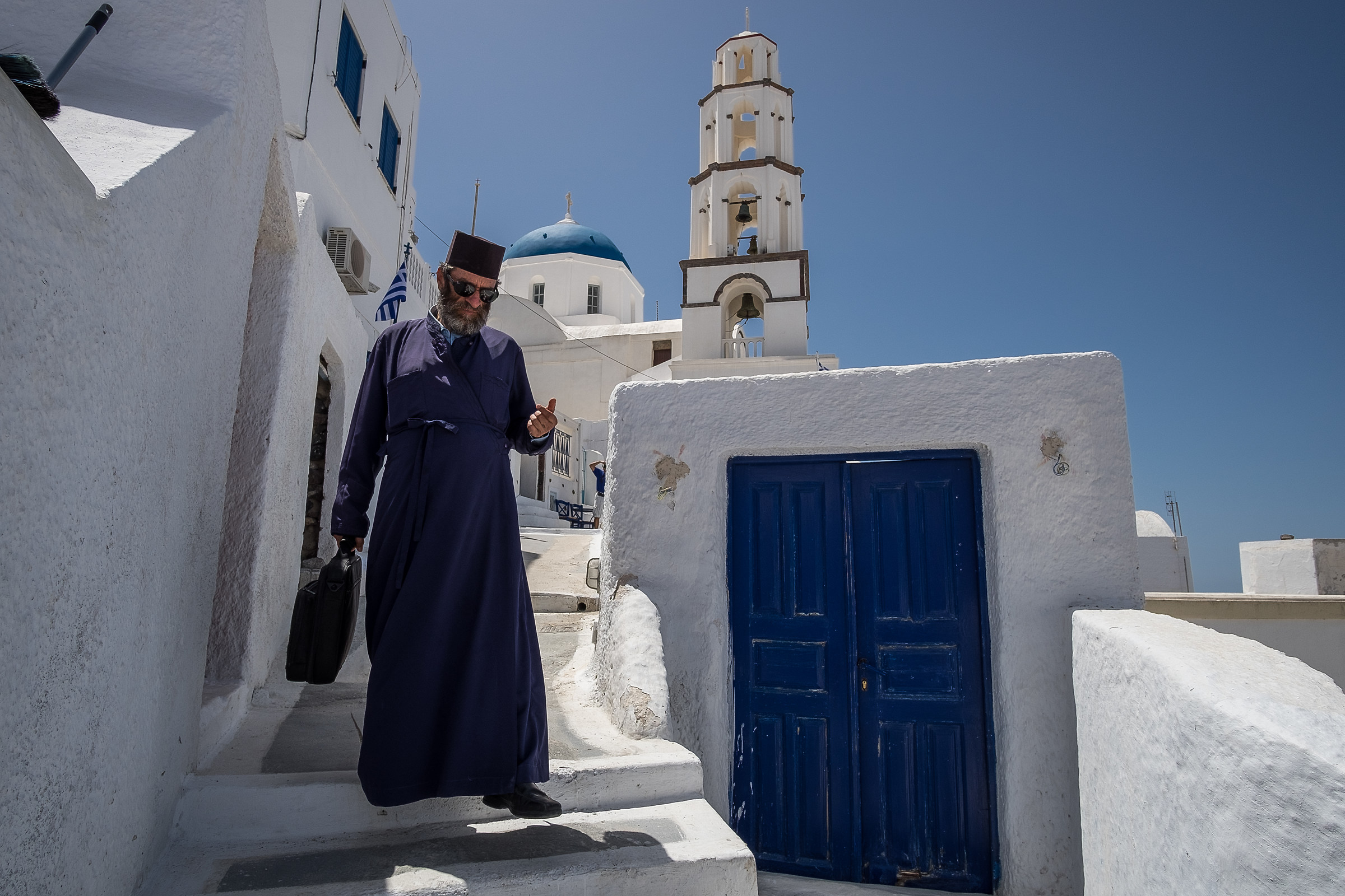 The Pope of profitis Ilias (Santorini Island)