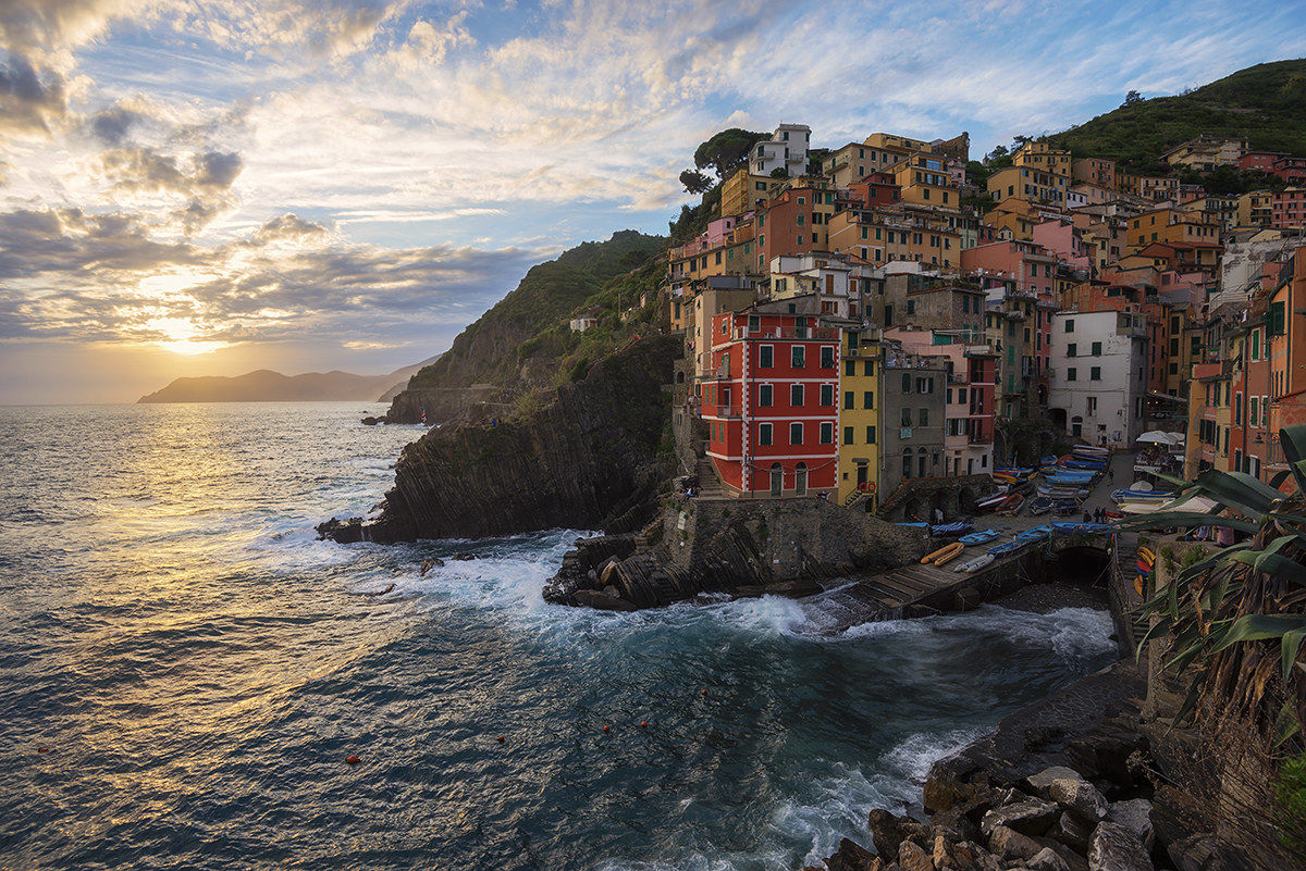 Riomaggiore at sunset