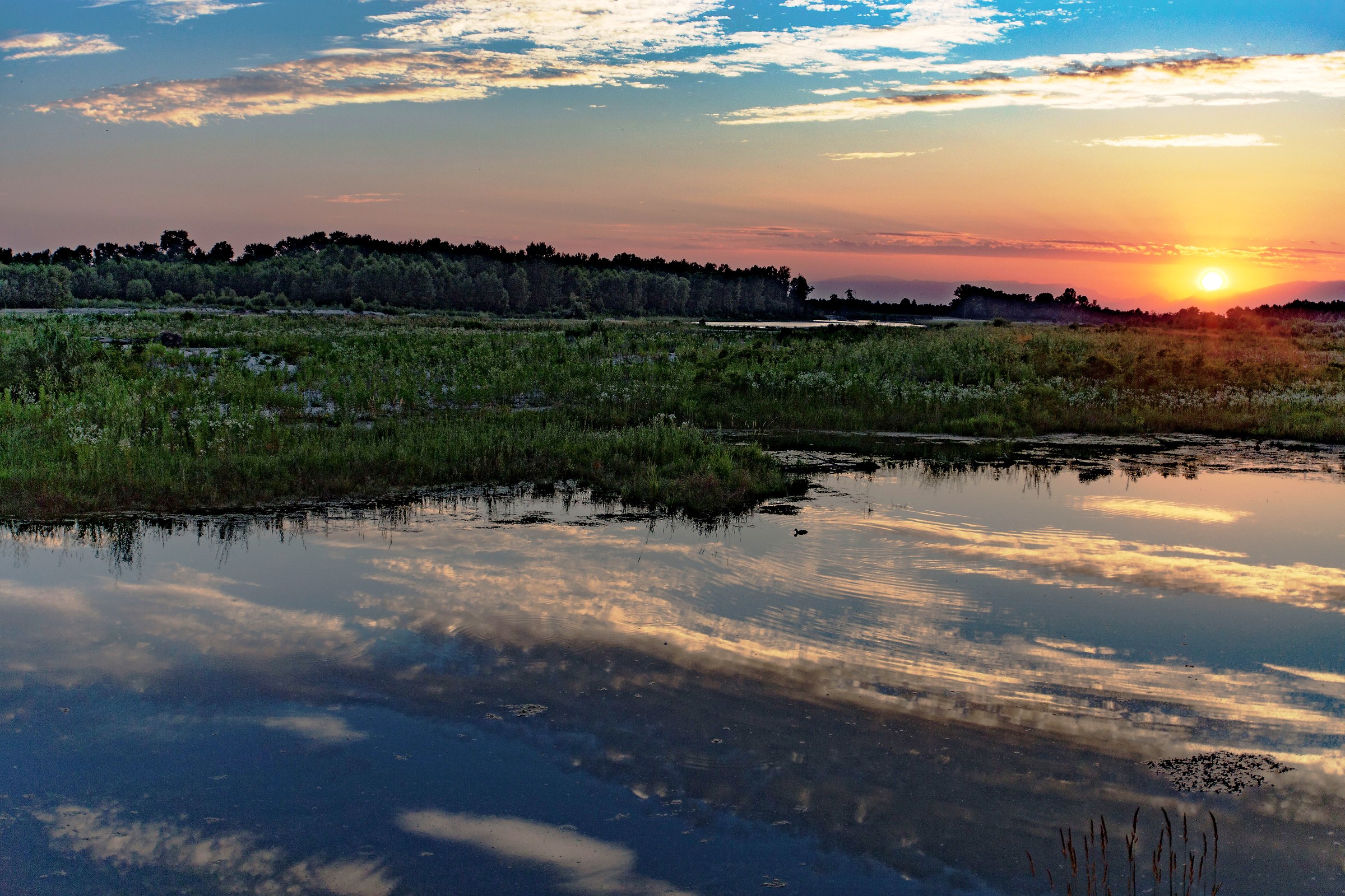 fiume piave tramonto