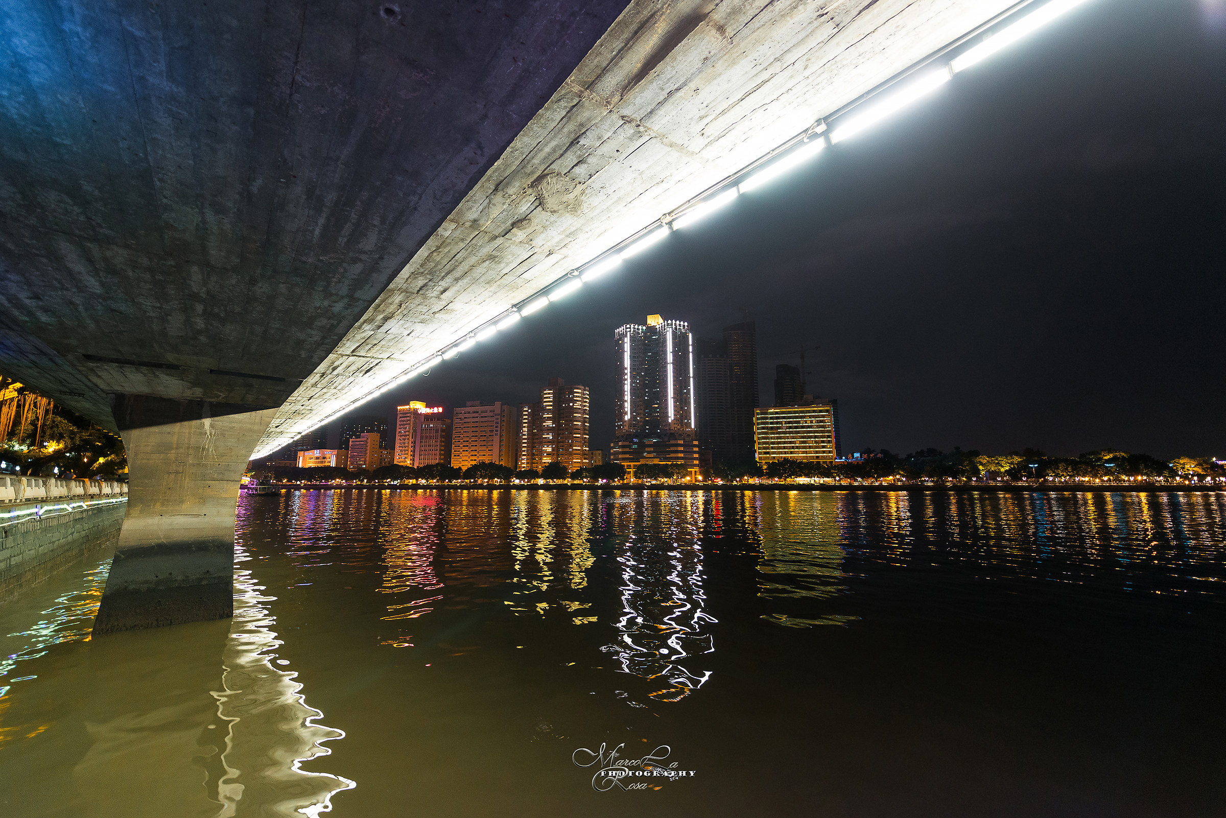 The city under a bridge