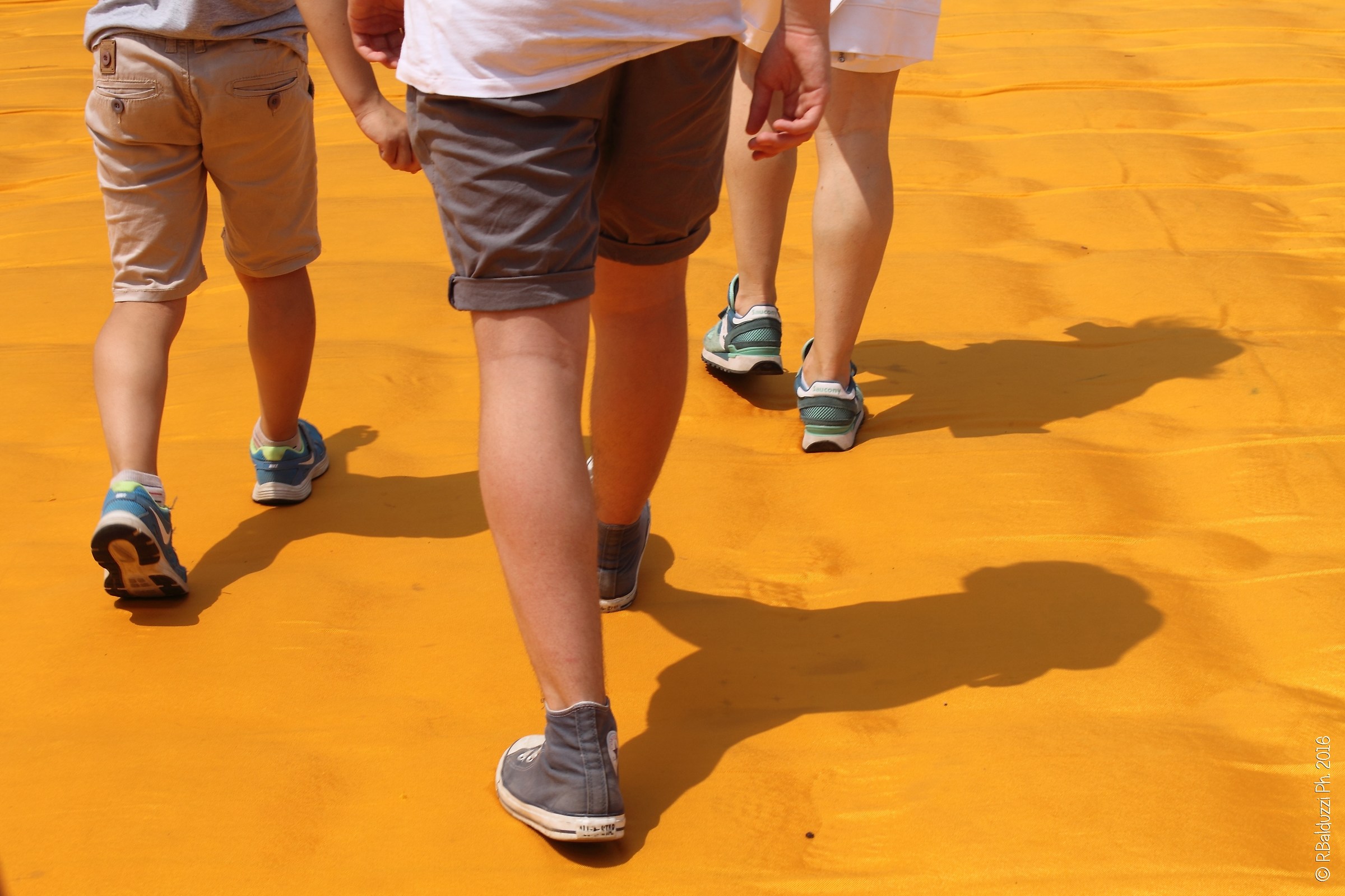 Walking on the boardwalk Christo