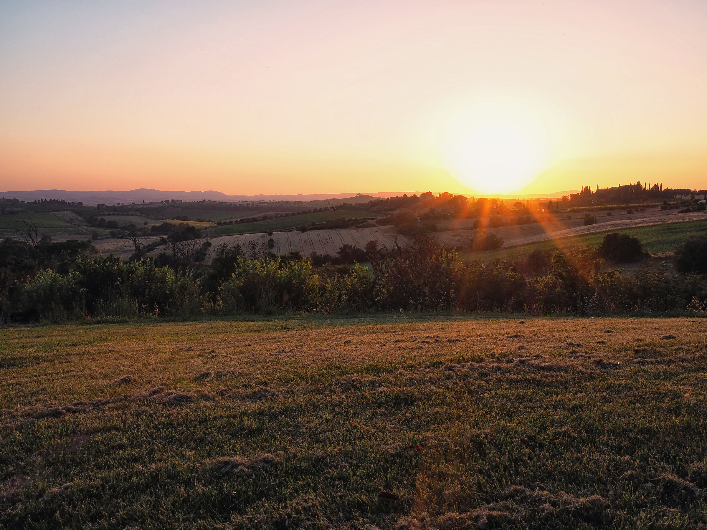 Umbrian countryside at sunset