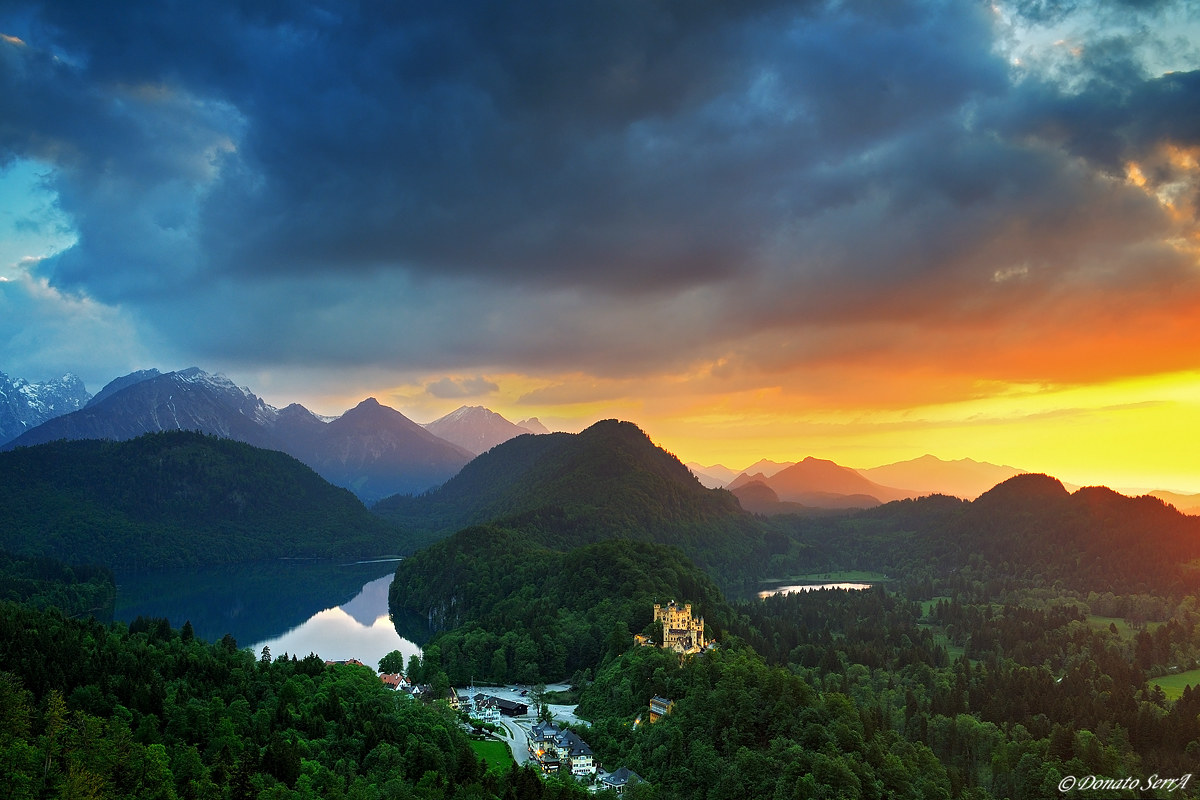Tramonto sulle alpi dell'Algovia