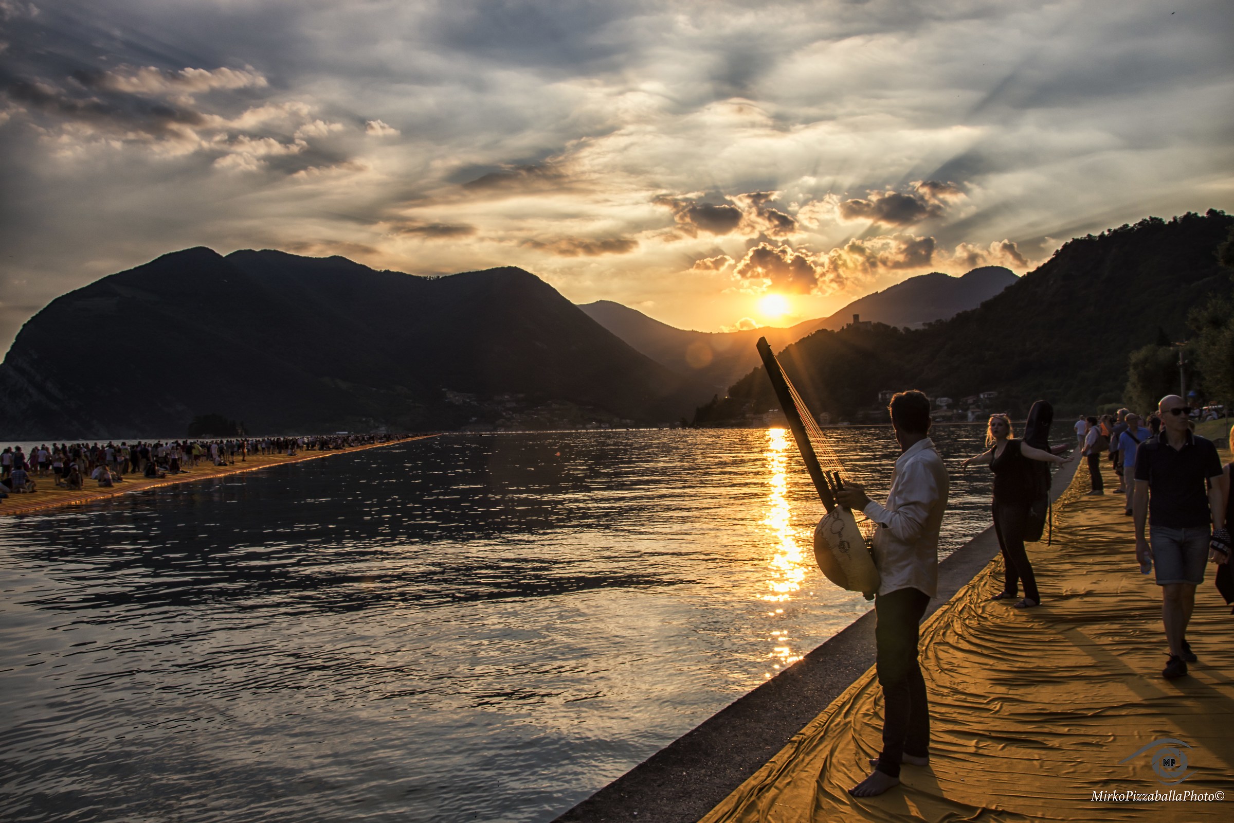 The sunset on floating Piers