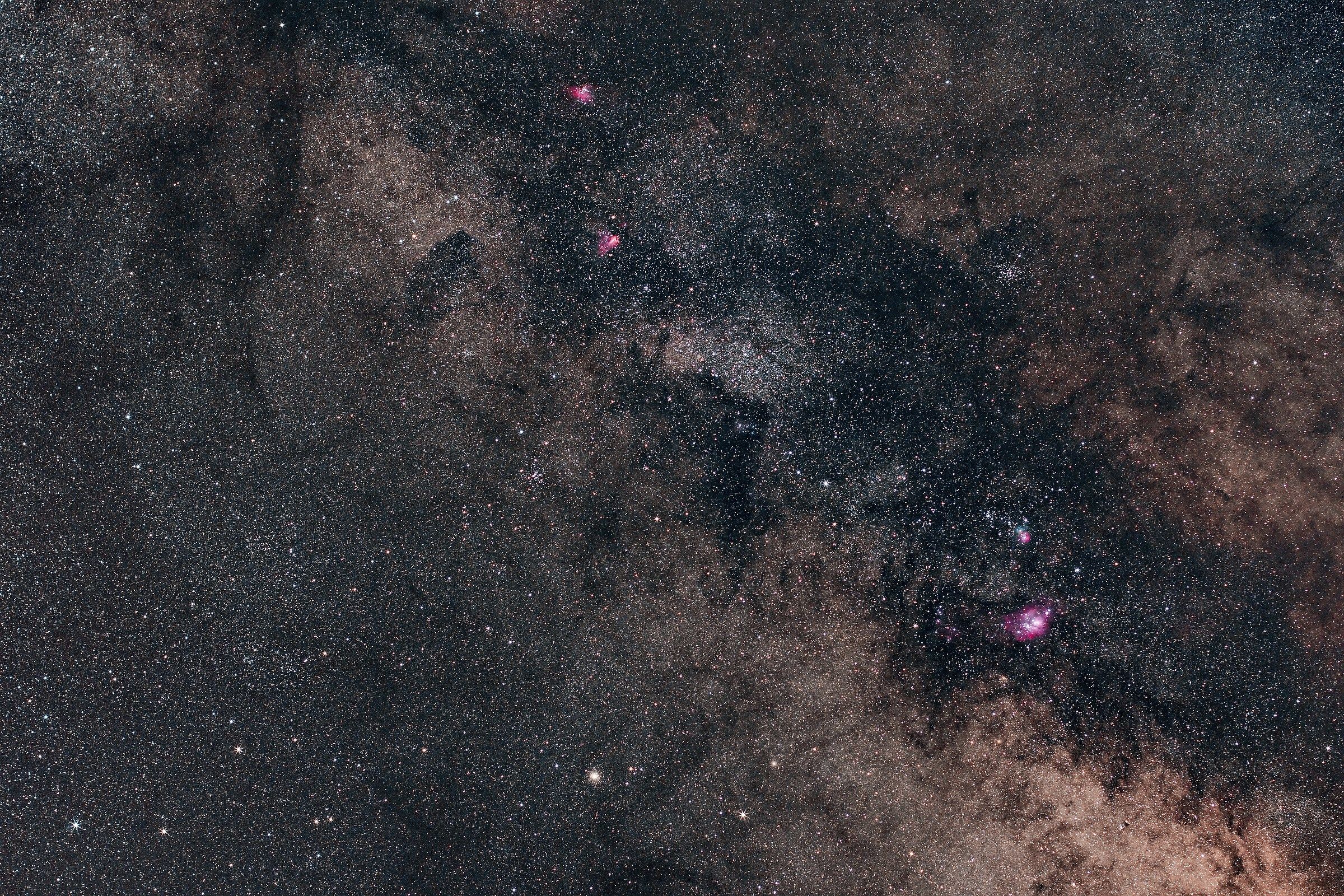 Milky Way + M8 + M20 + M17 + m16!