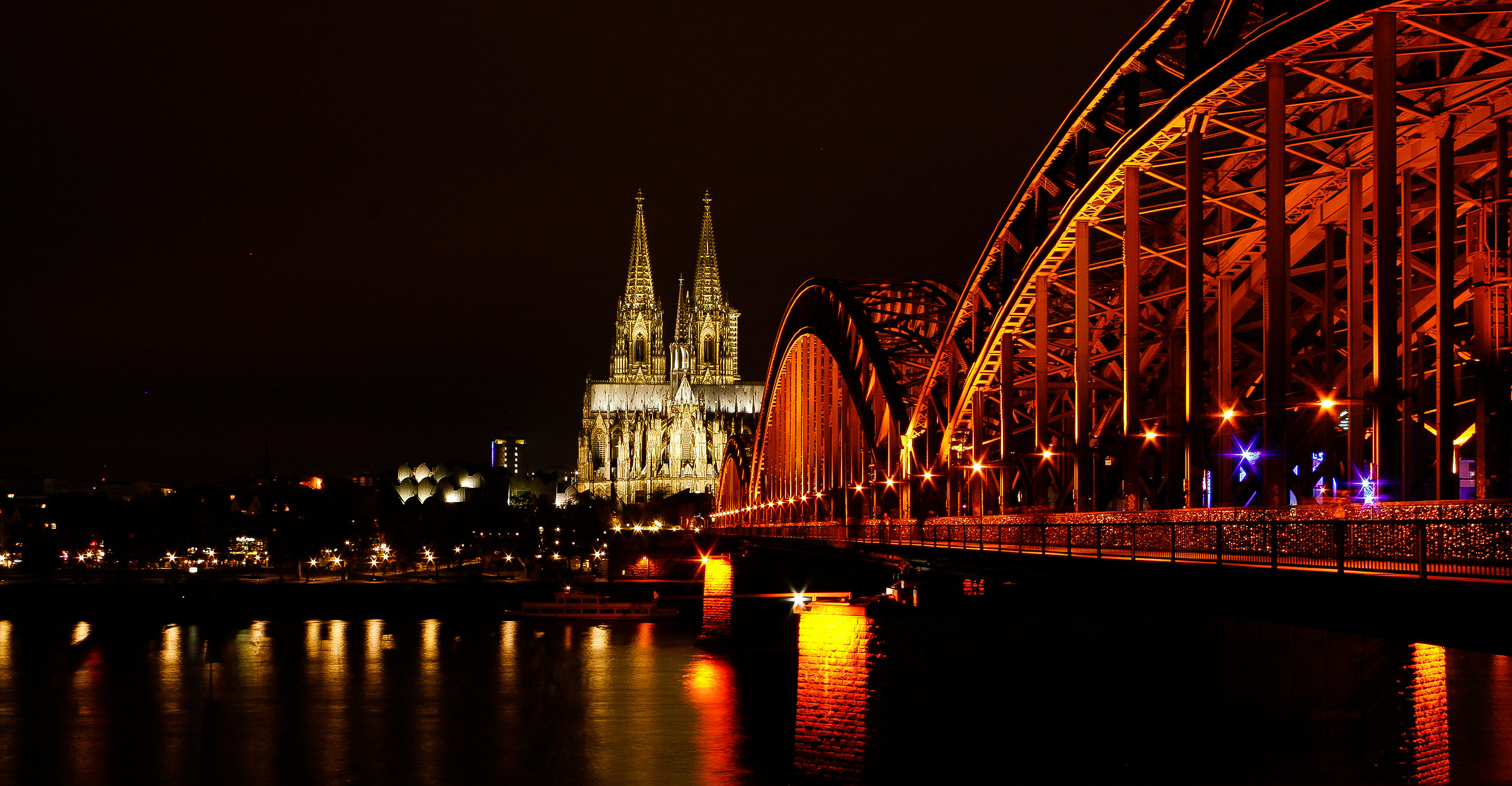 Hohenzollern Bridge and Cathedral of Colony