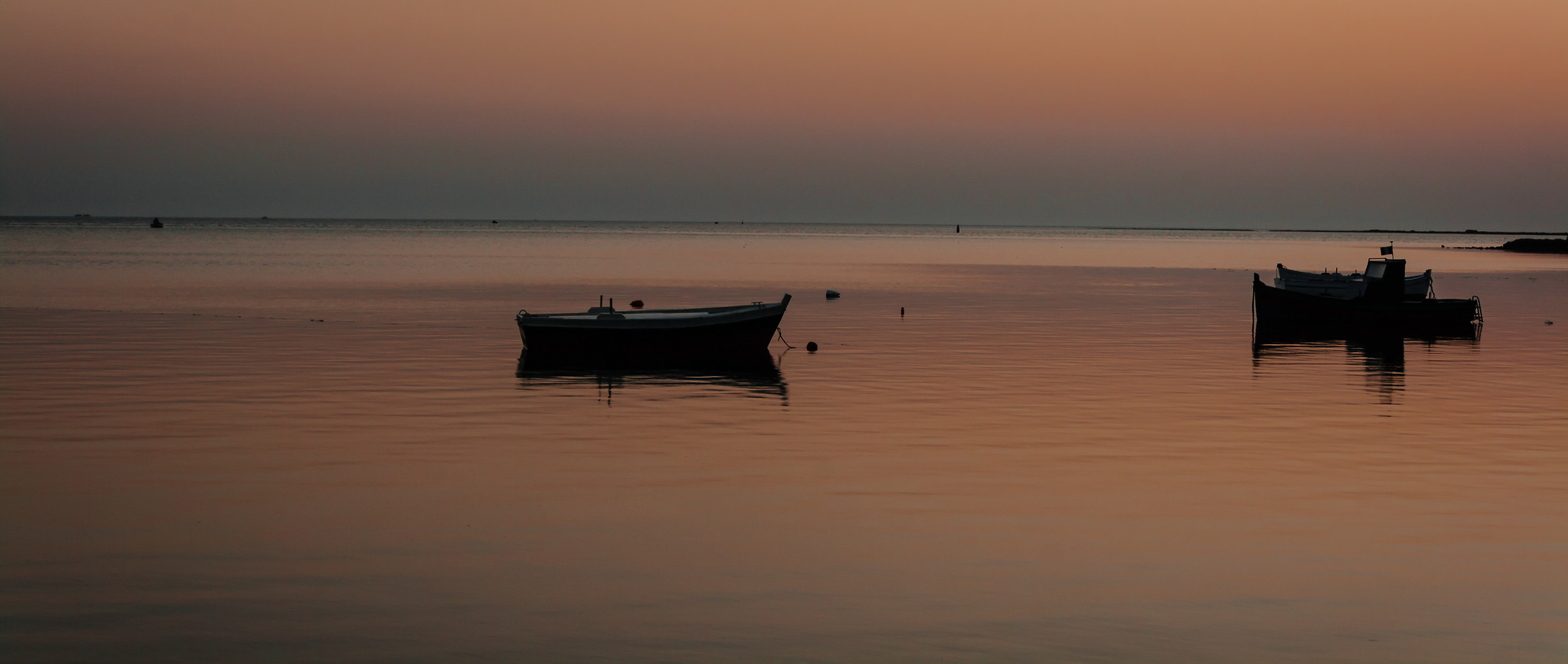 Boats at sunset