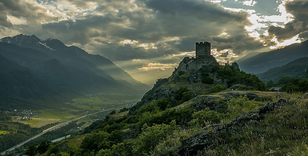 Castle of Saint-Denis Cly Aosta Valley in June 2016