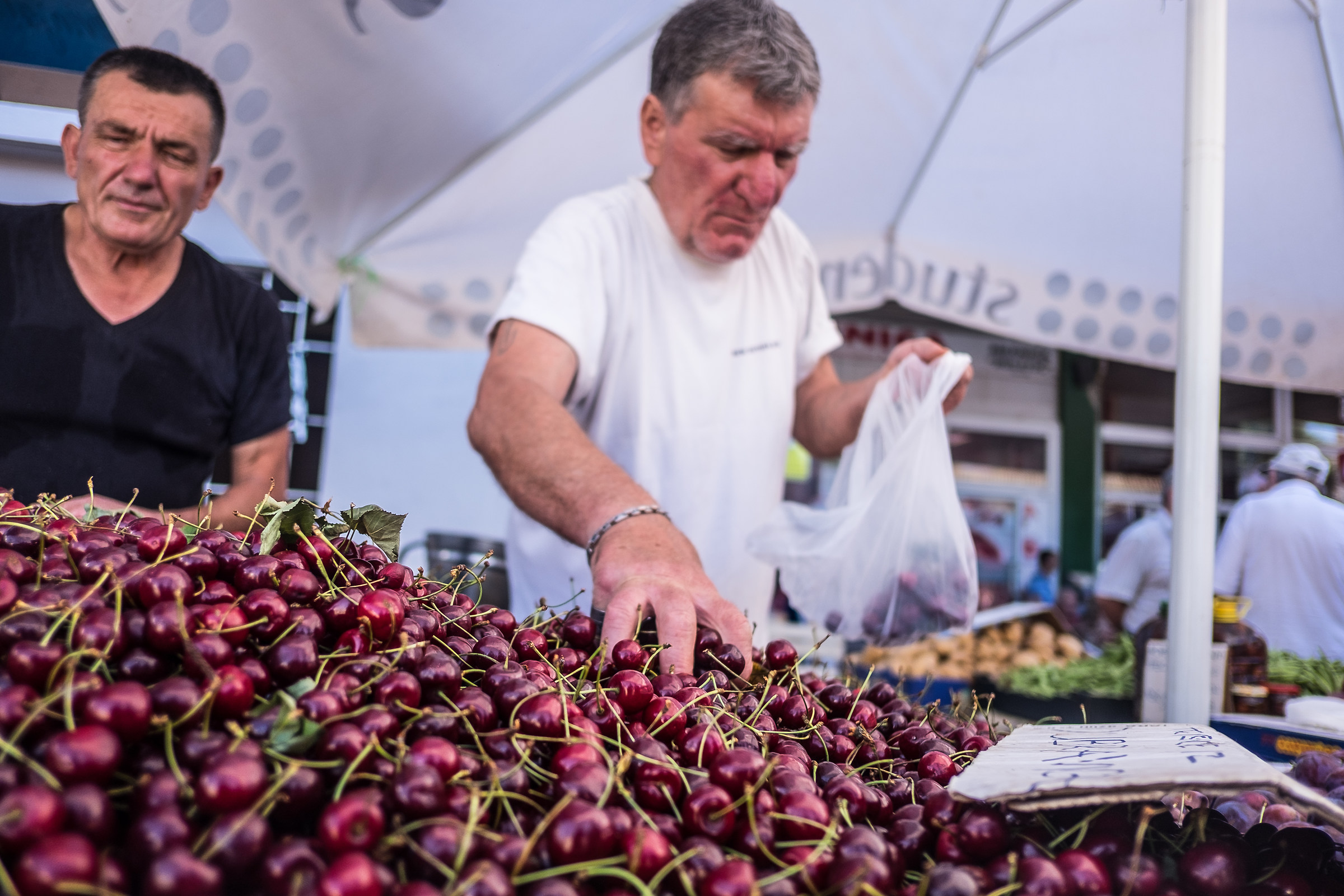 the merchant of cherries 1st (Sibenik market)