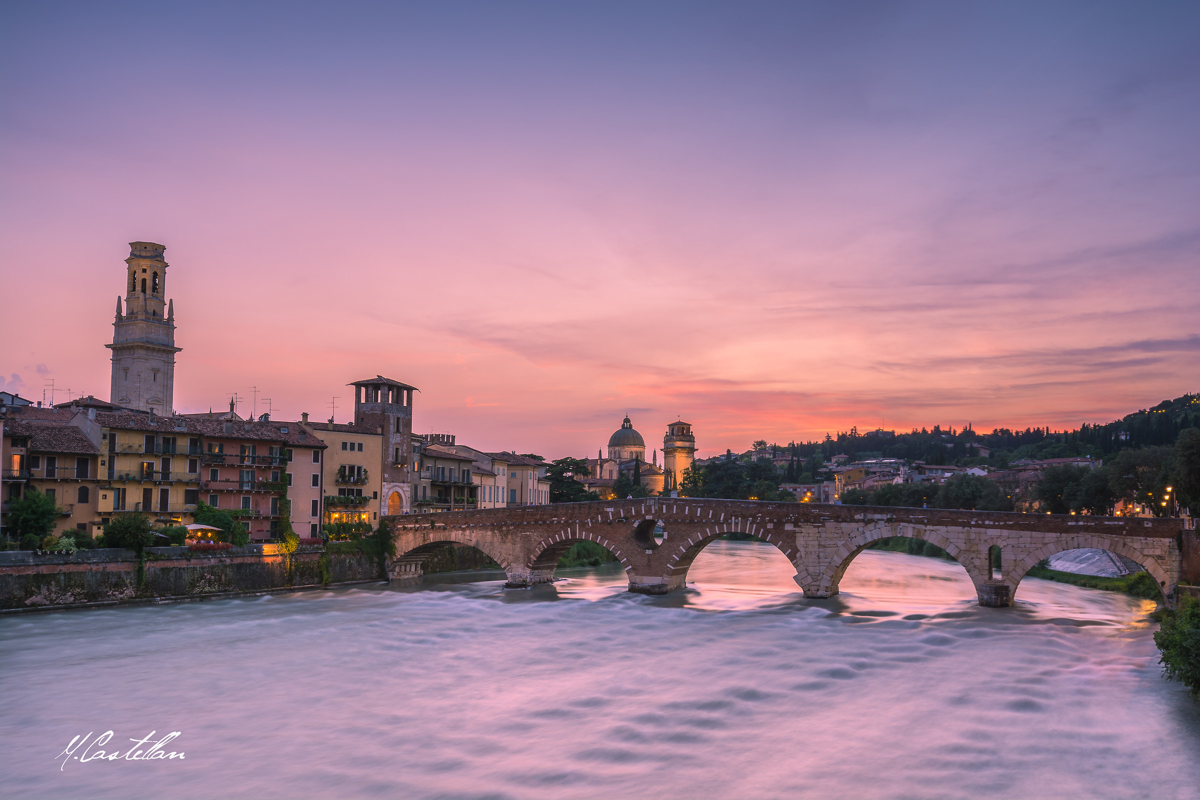 Tramonto nella bella Verona