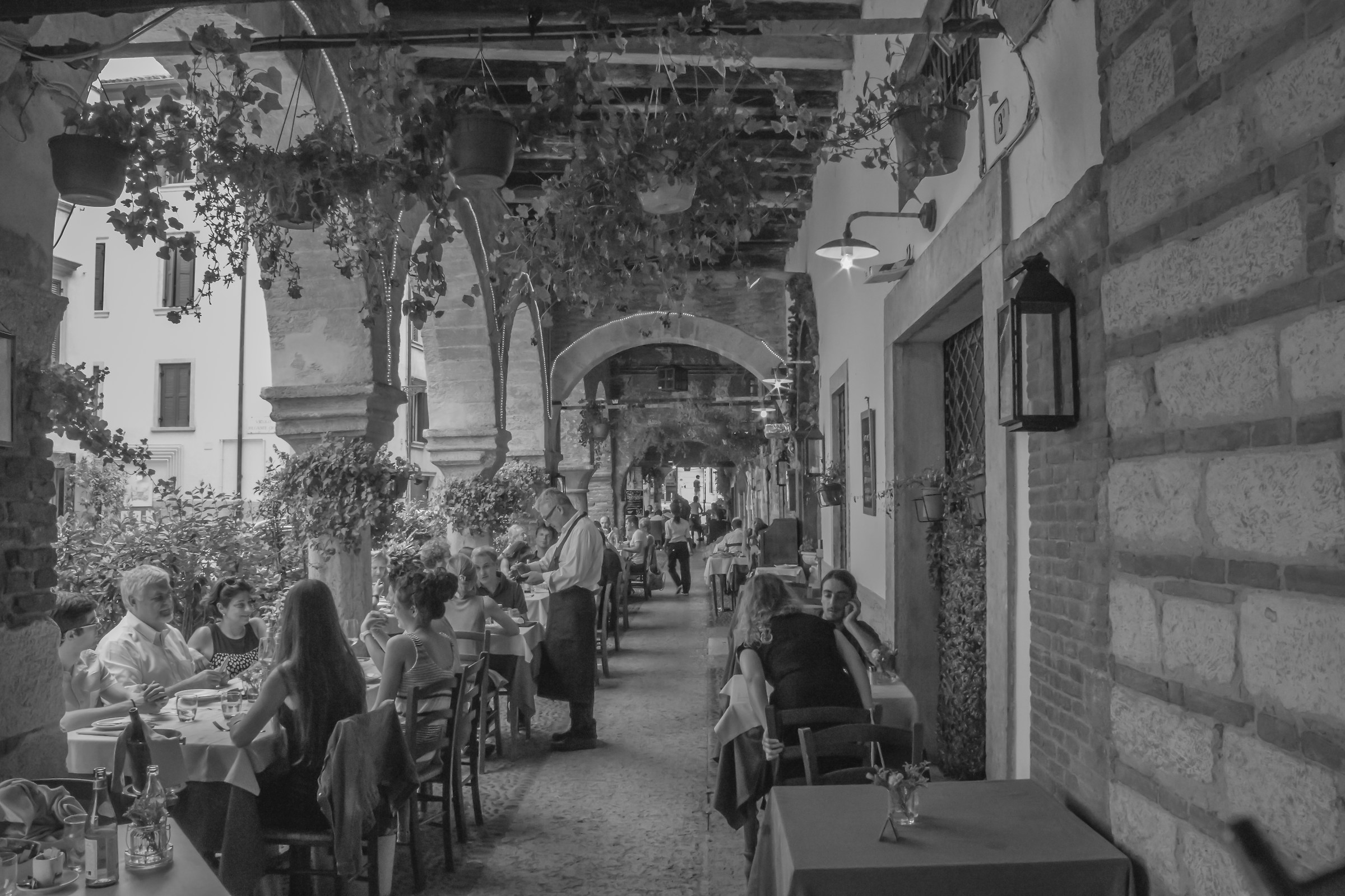 Lovely chatting at restaurant