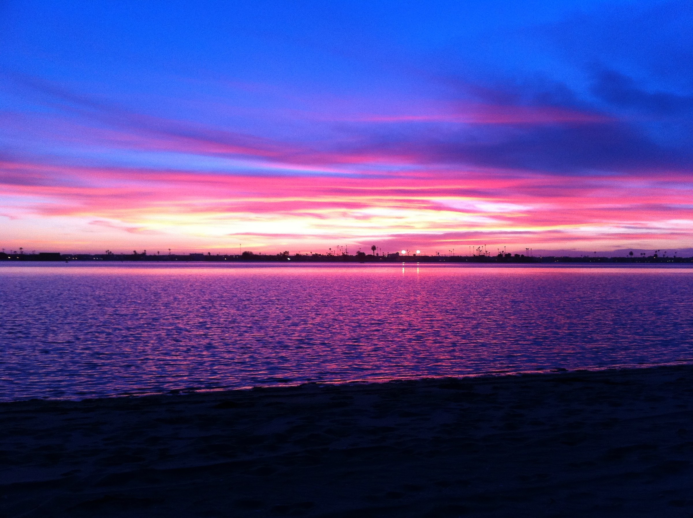 lights of the sunset in San Diego