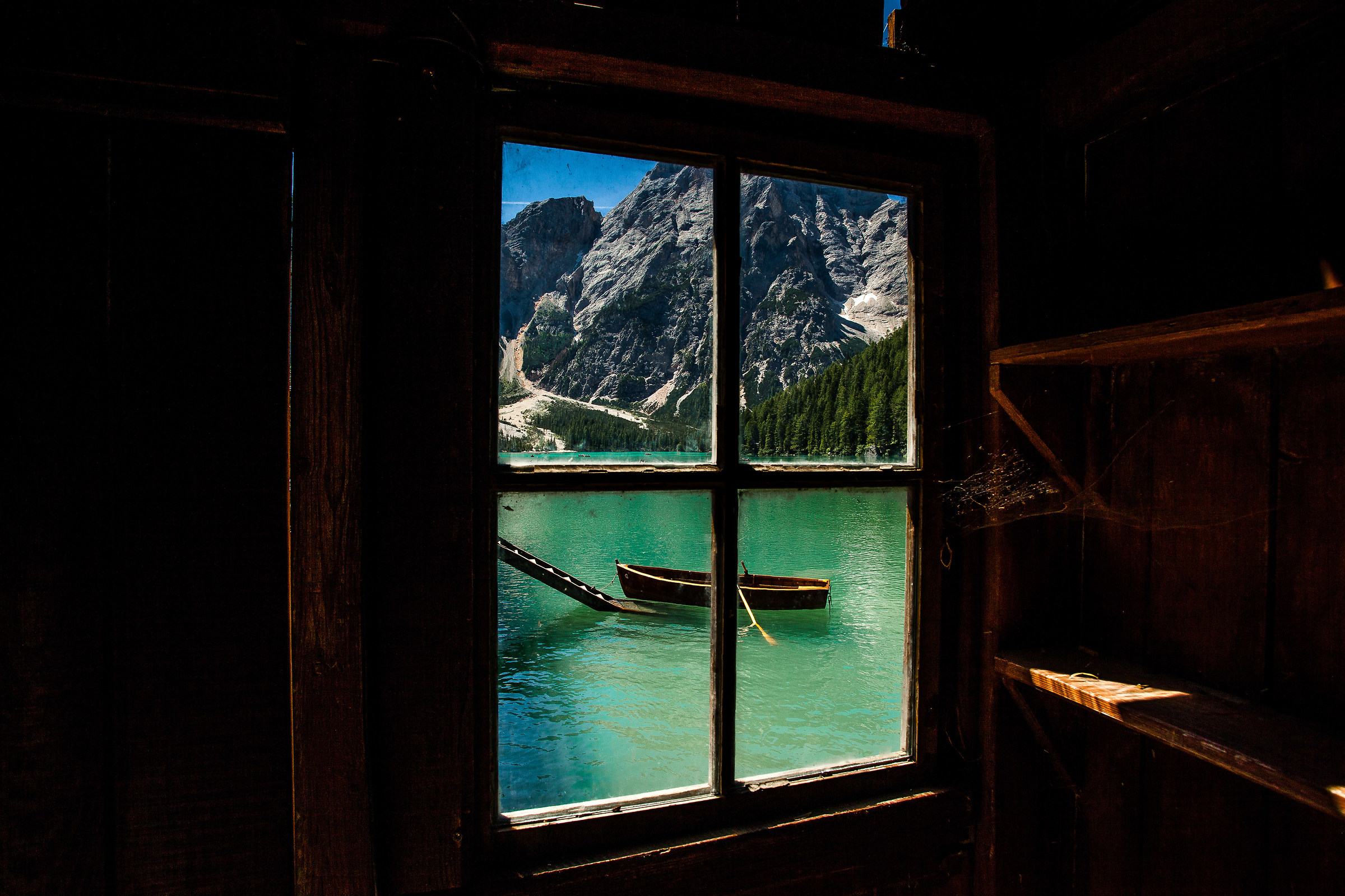 window overlooking the lake