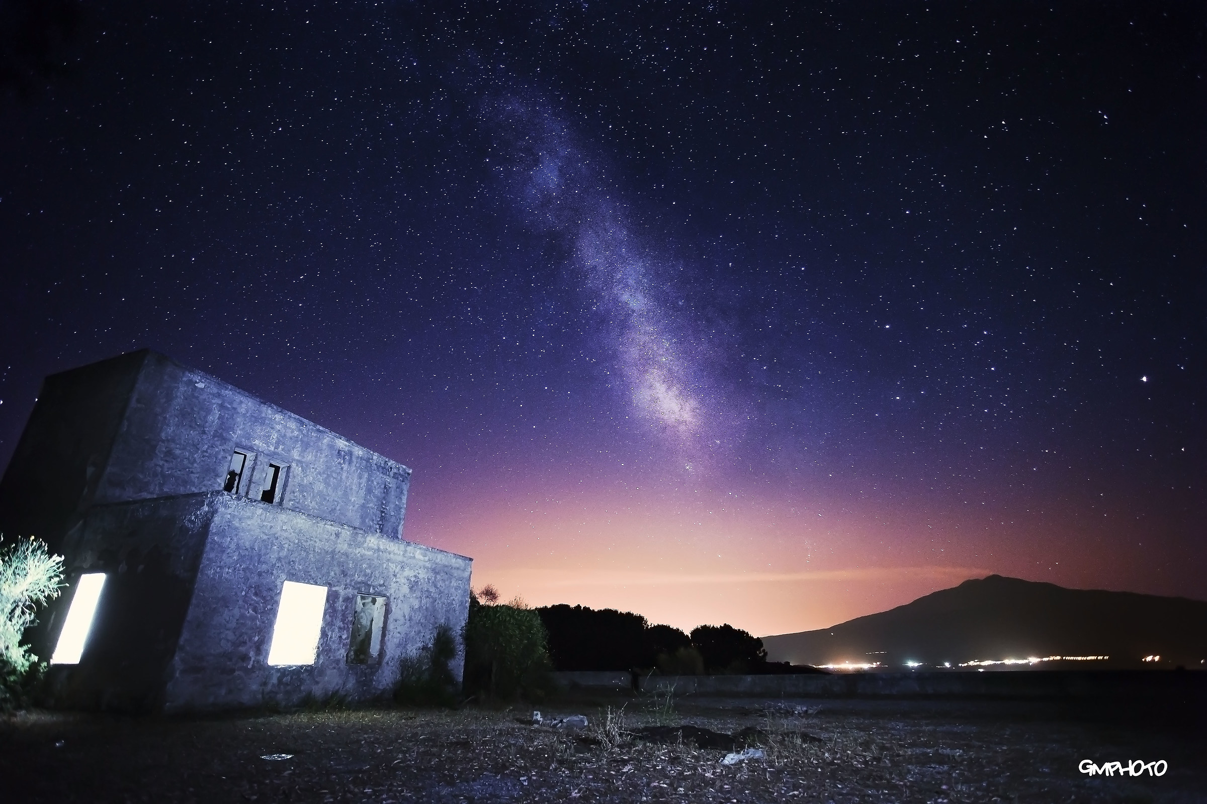 Milky Way over Mount Etna