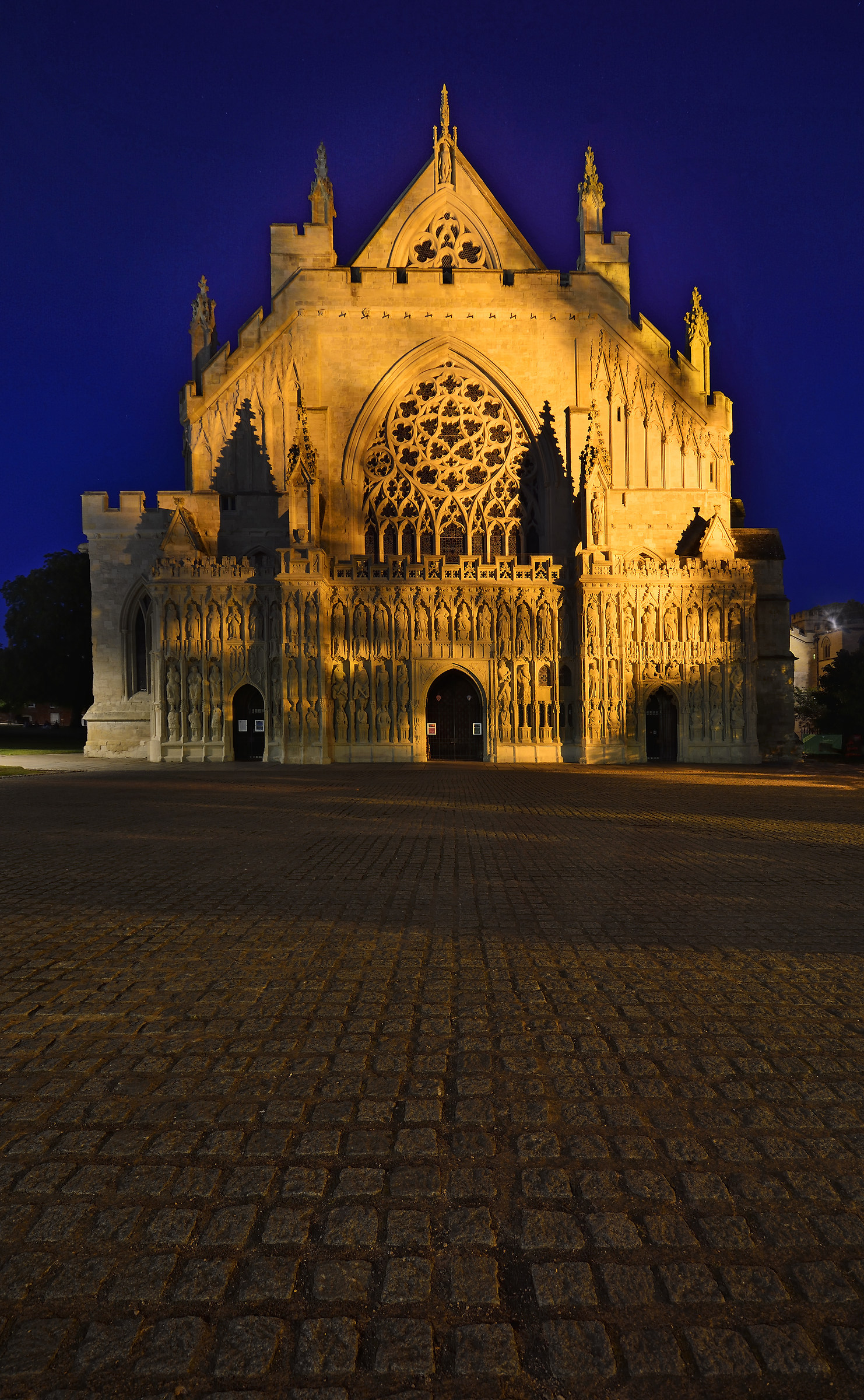 Floodlit - Exeter Cathedral's West Front