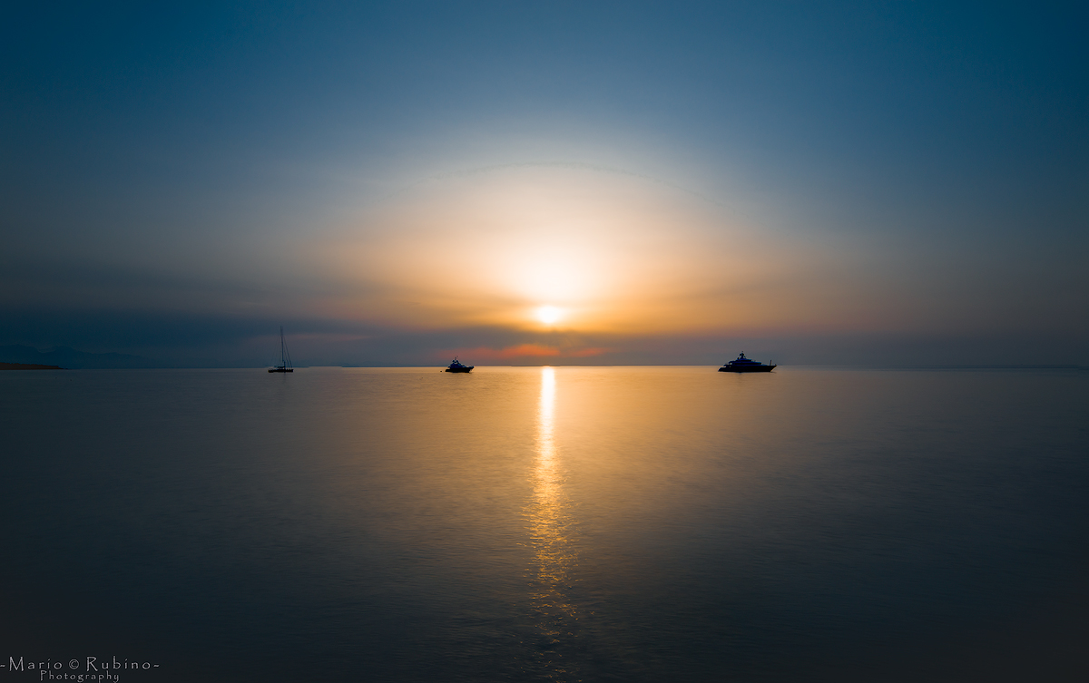 Sunset over the sea of ??Cefalu