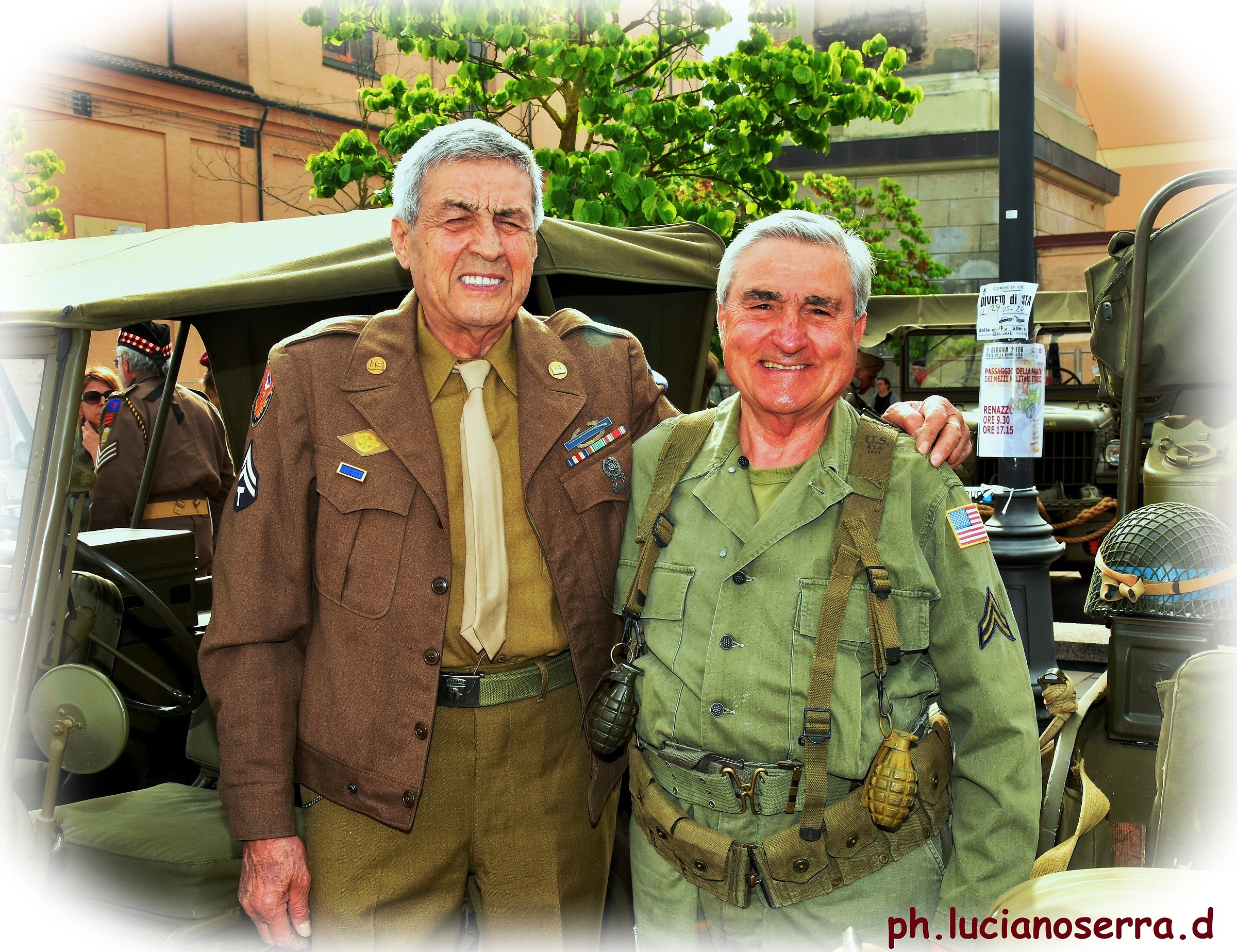 Contained with military uniforms of World War II