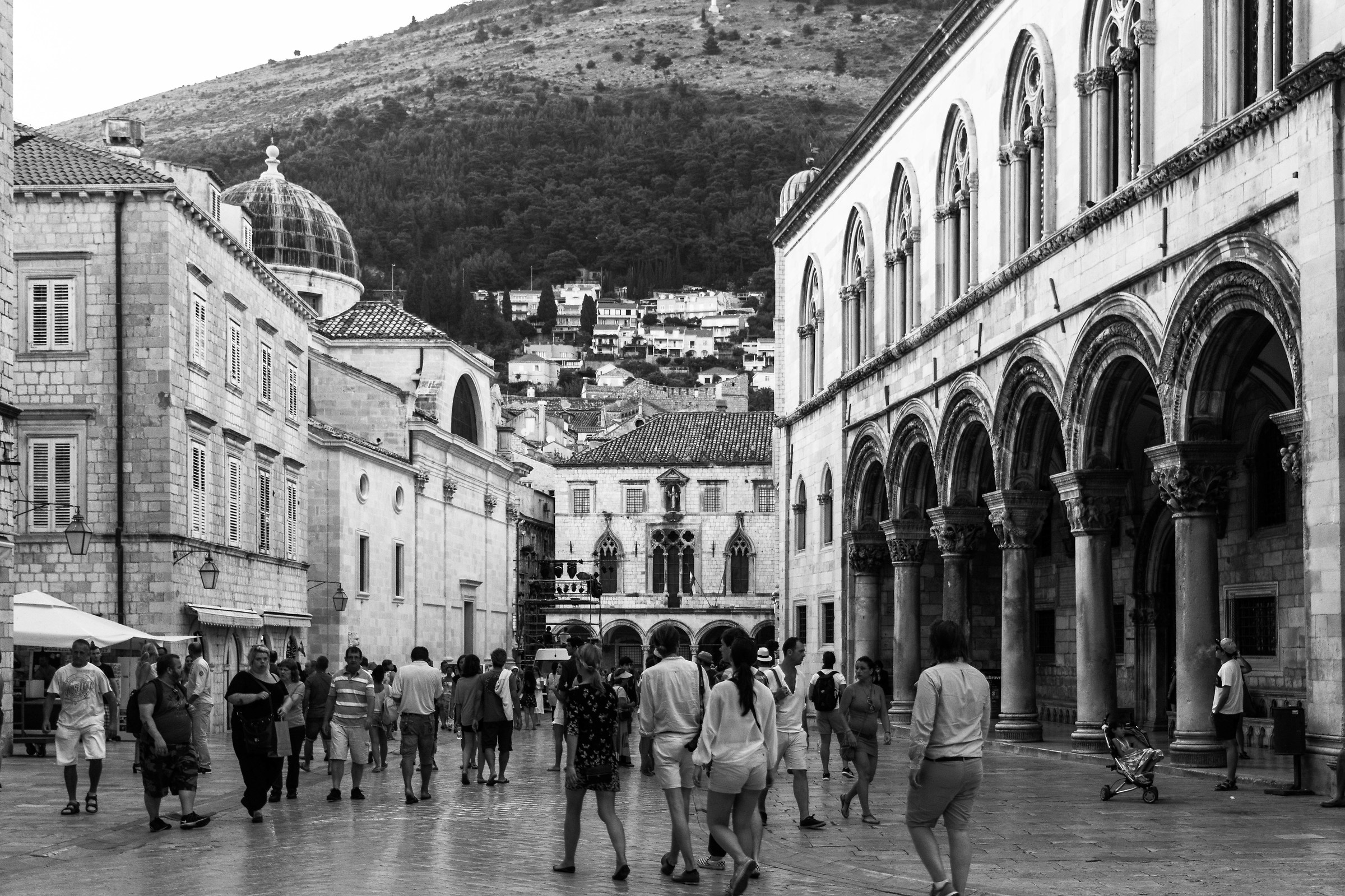 Walking towards evening