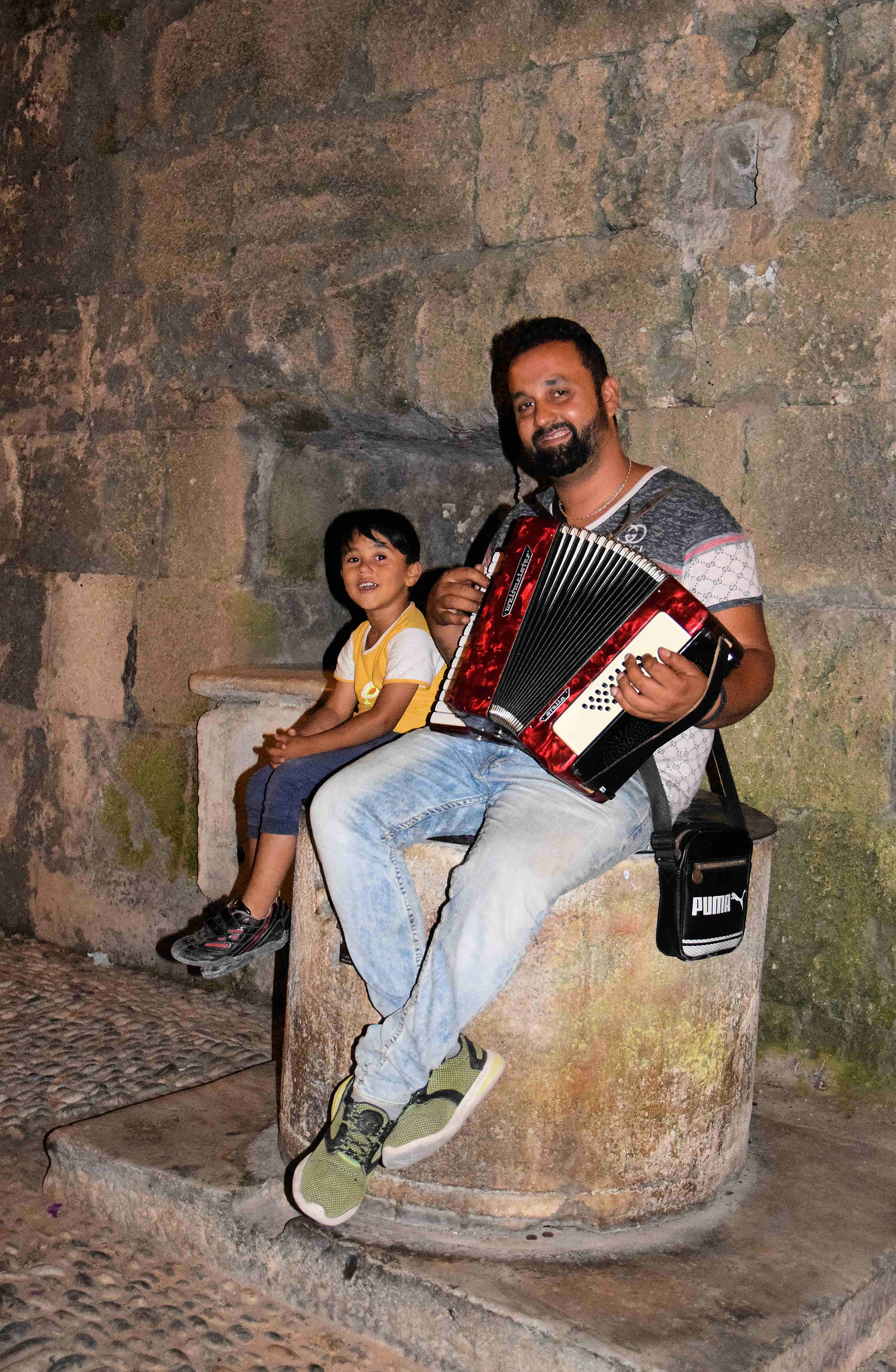 Playing under the walls of old Rhodes