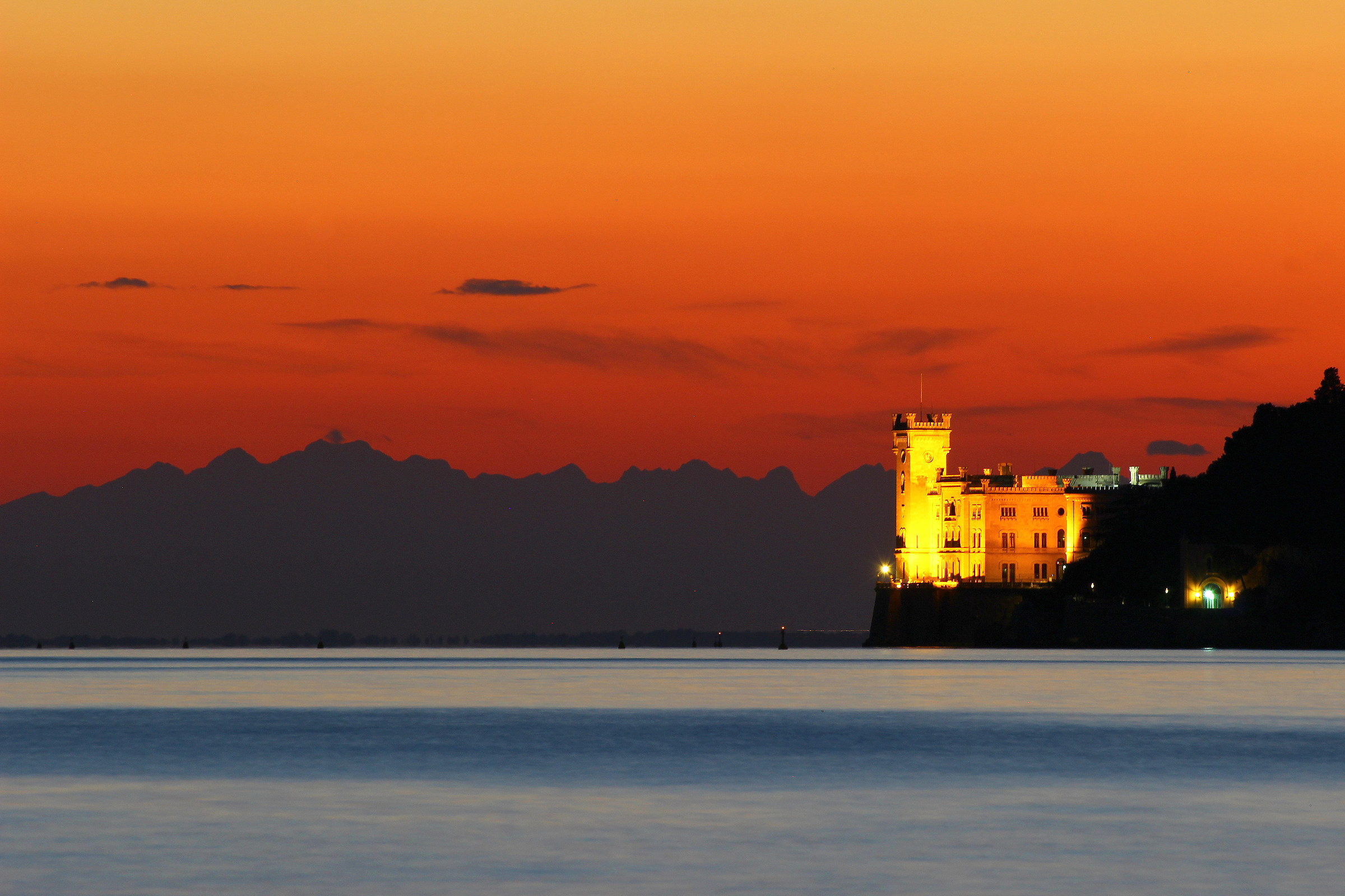 Miramare at dusk