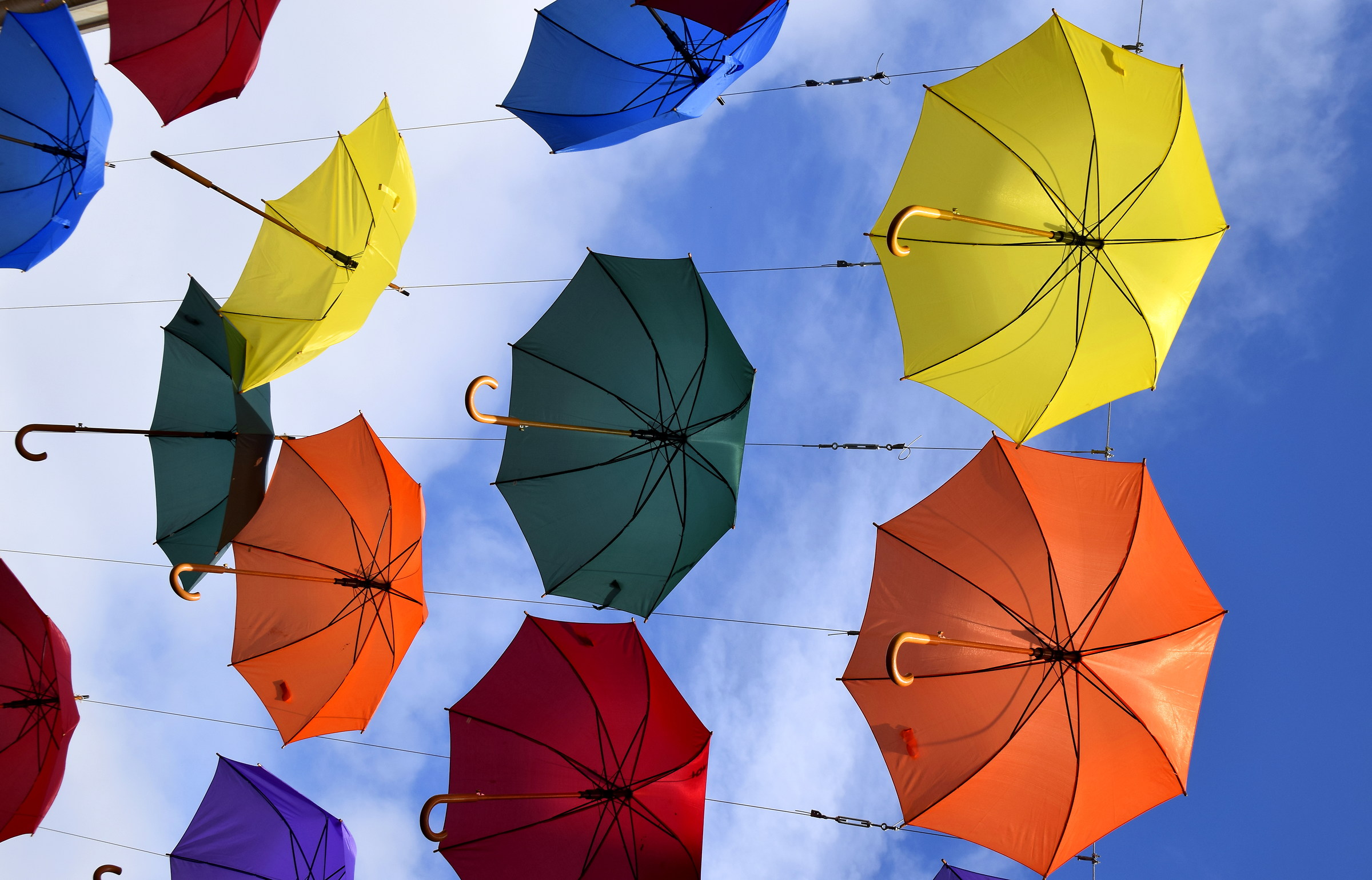 colorful umbrellas in the sky Bath