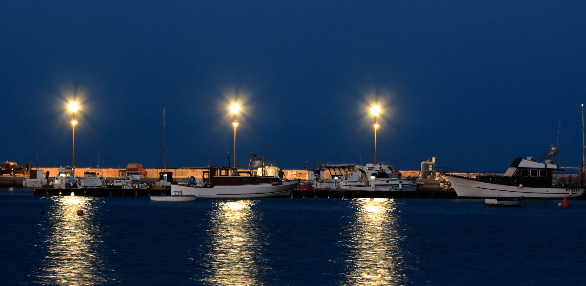 Reflections of light in the blue