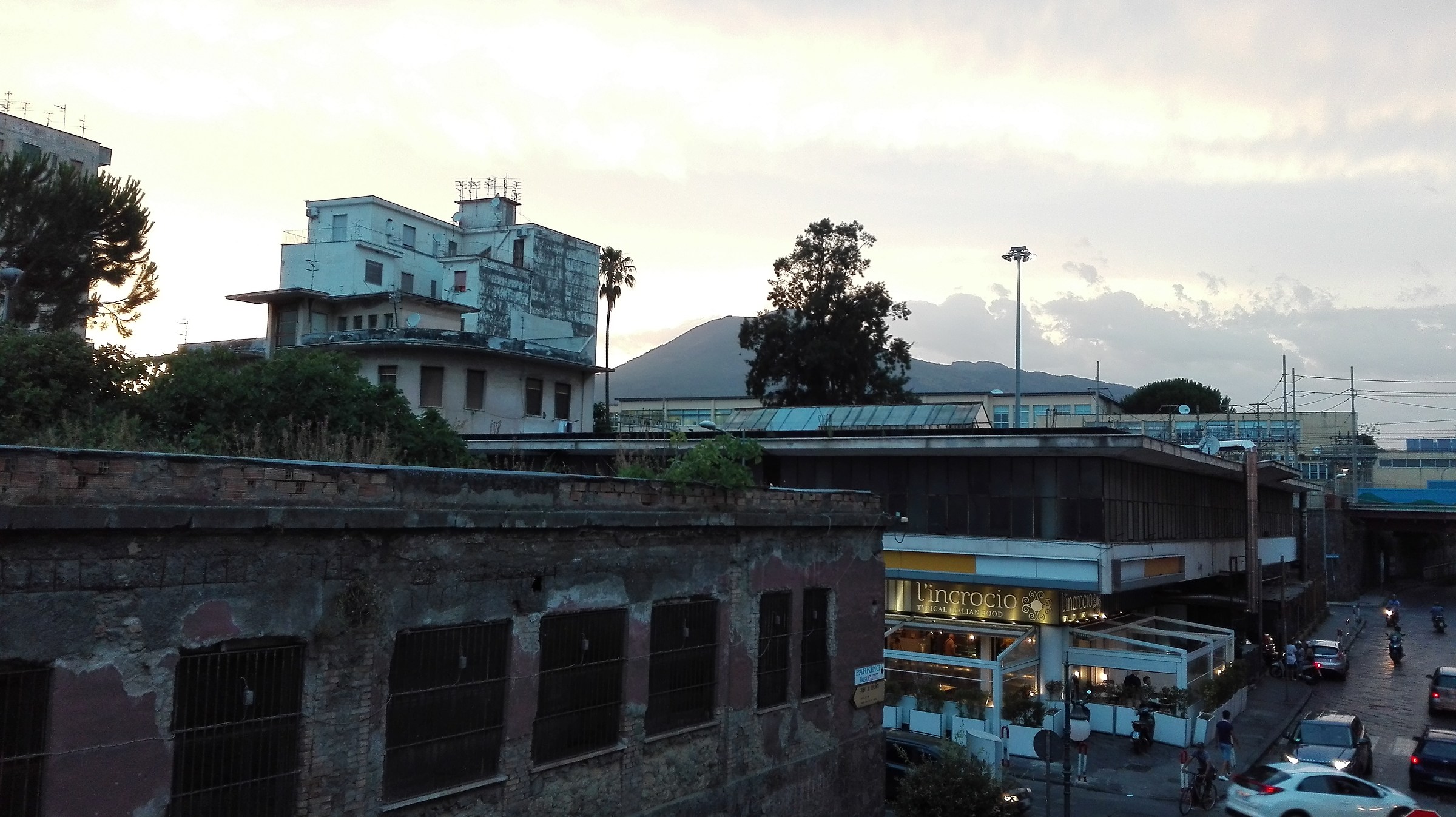 The crossing under the house at sunset