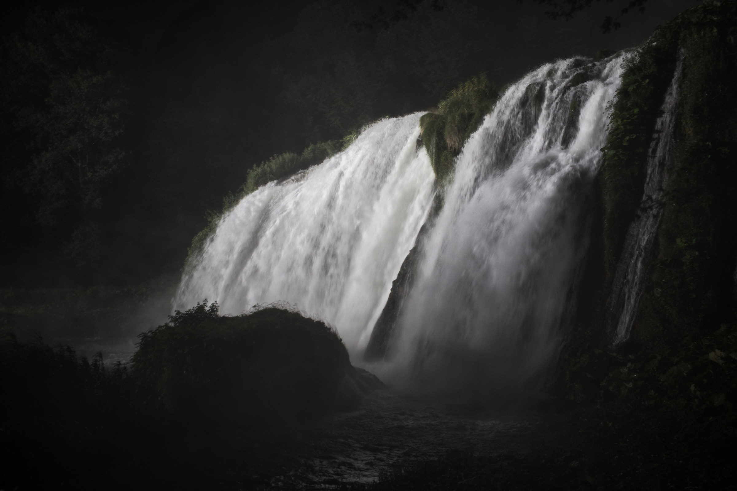 night waterfall