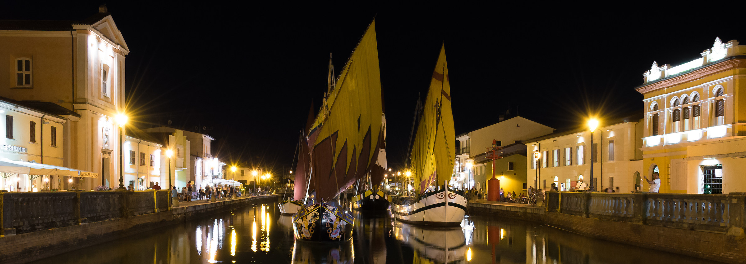 Port Canal Cesenatico by night