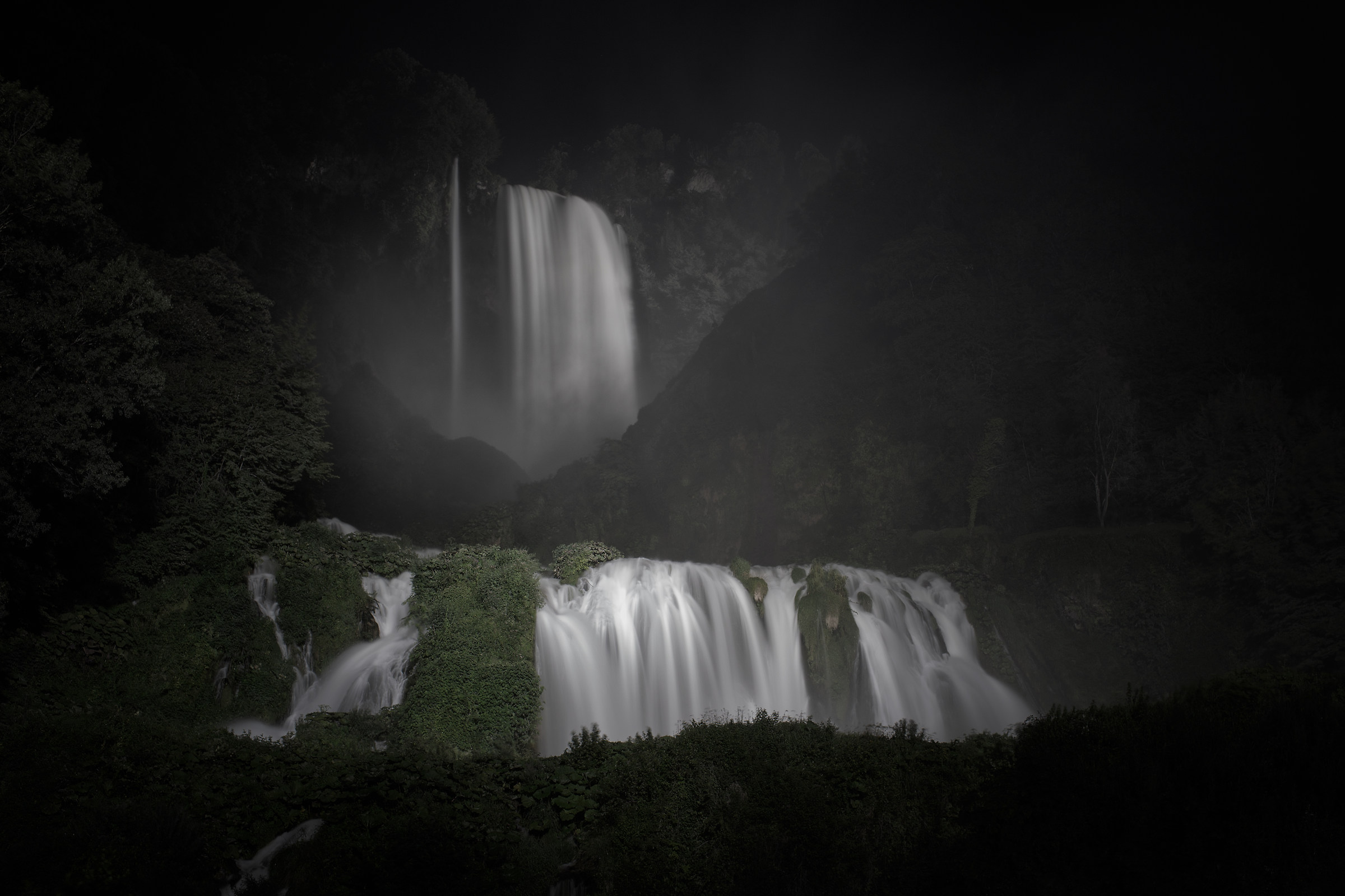 night waterfall