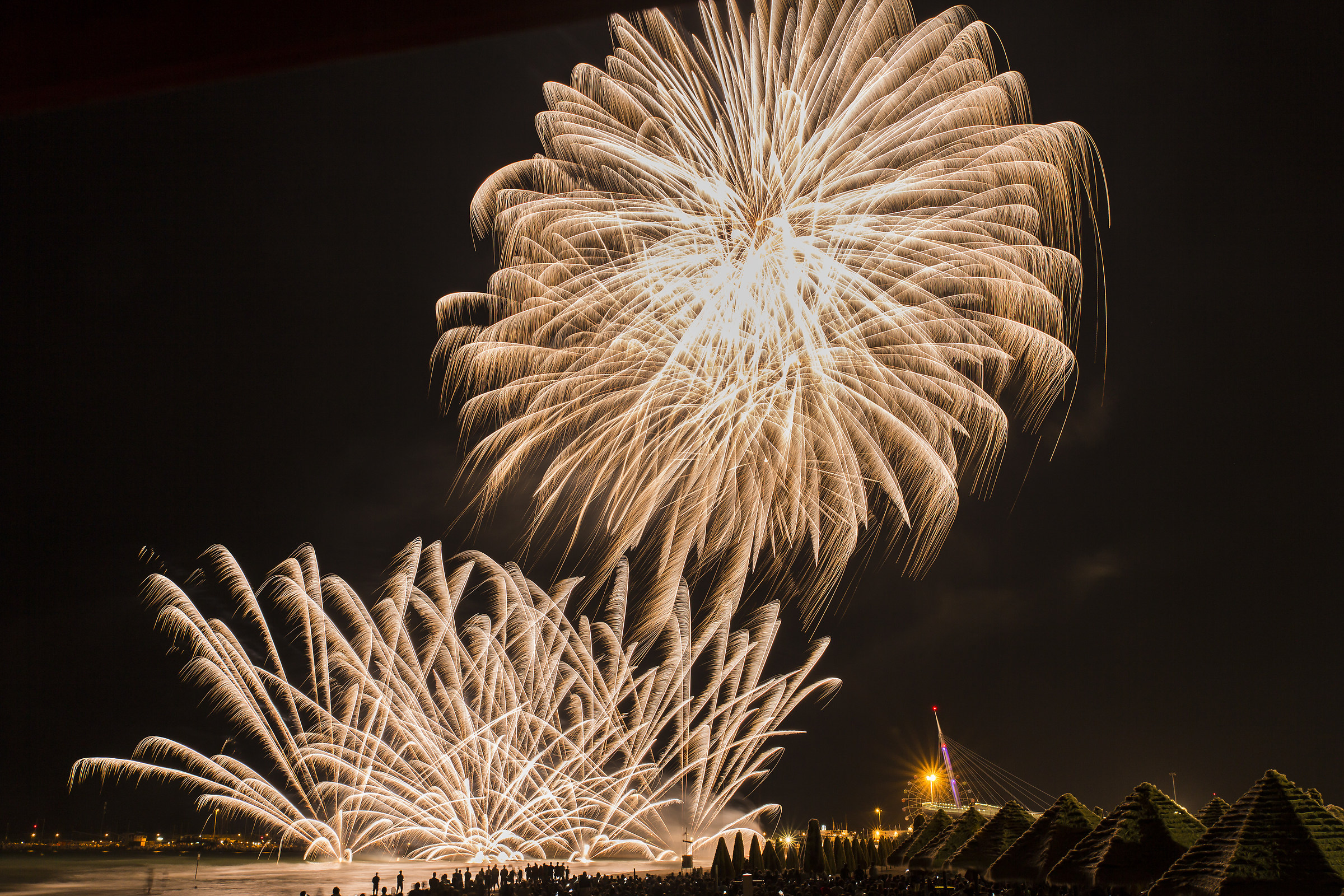 Fireworks over the sea in Pescara